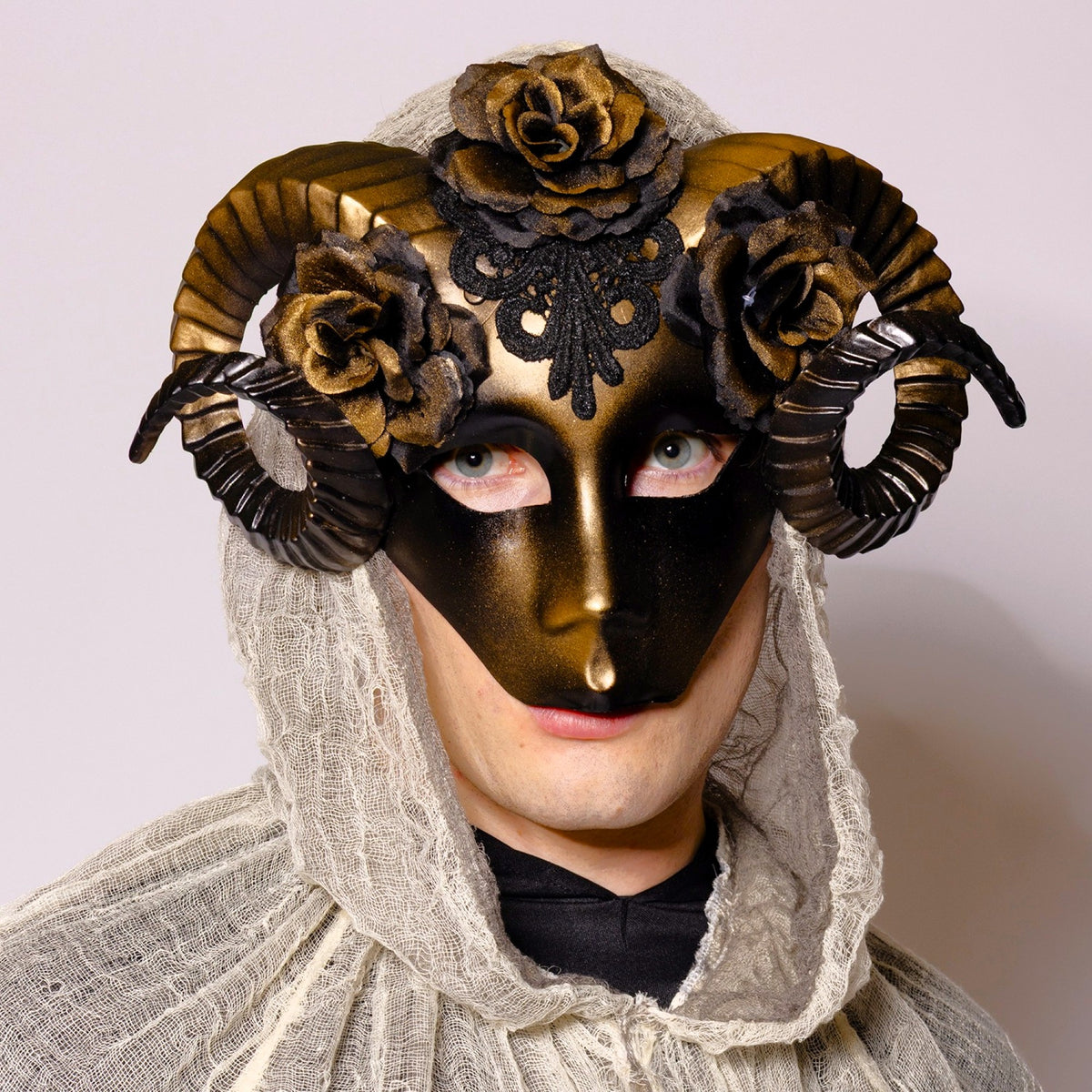 Eye Mask, Floral Ram, Golden