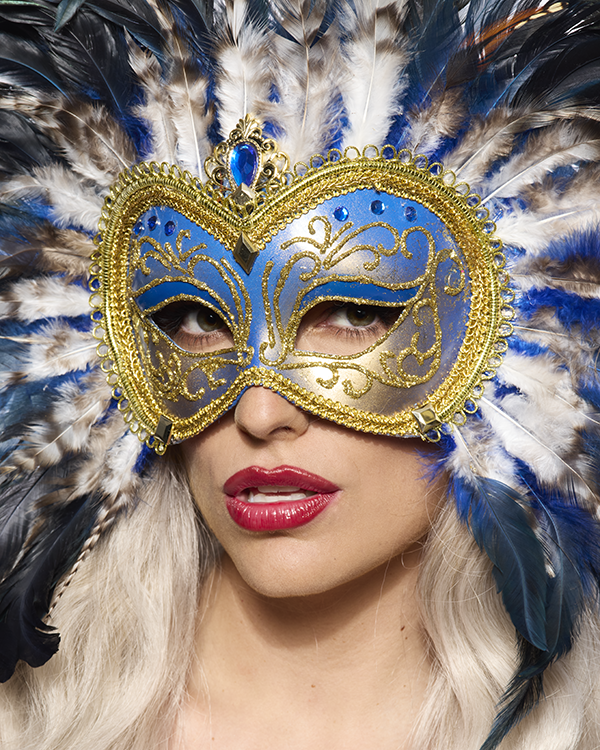 Opulent Venetian Feather mask, Blue