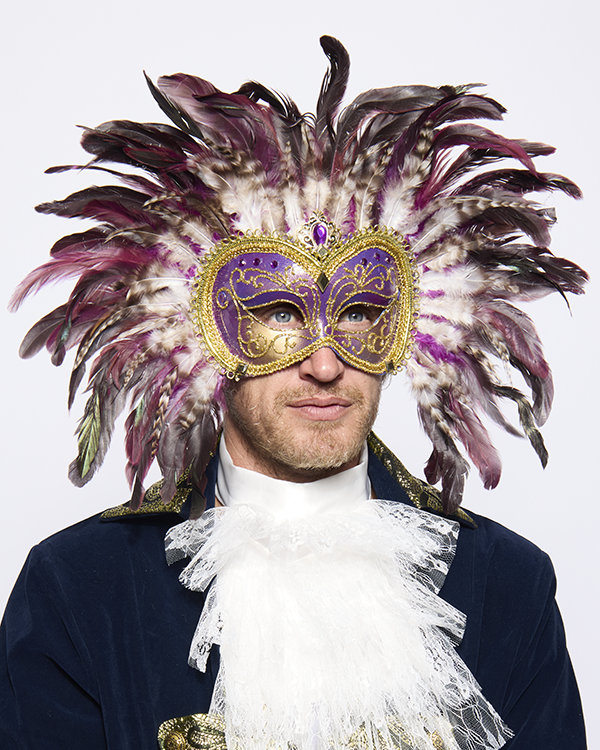 Opulent Venetian Feather mask, Purple