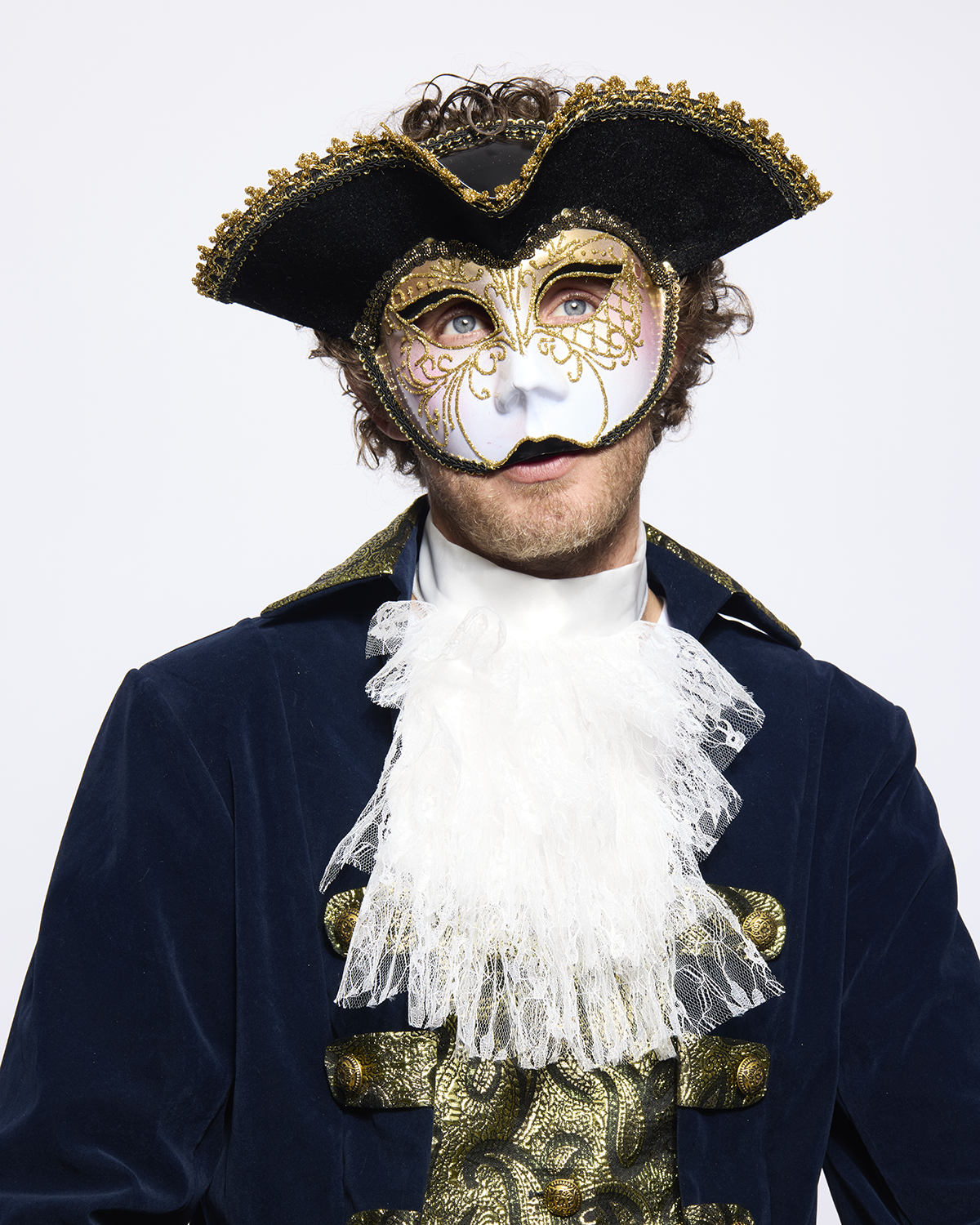 Tricorne Venetian Mask, Black