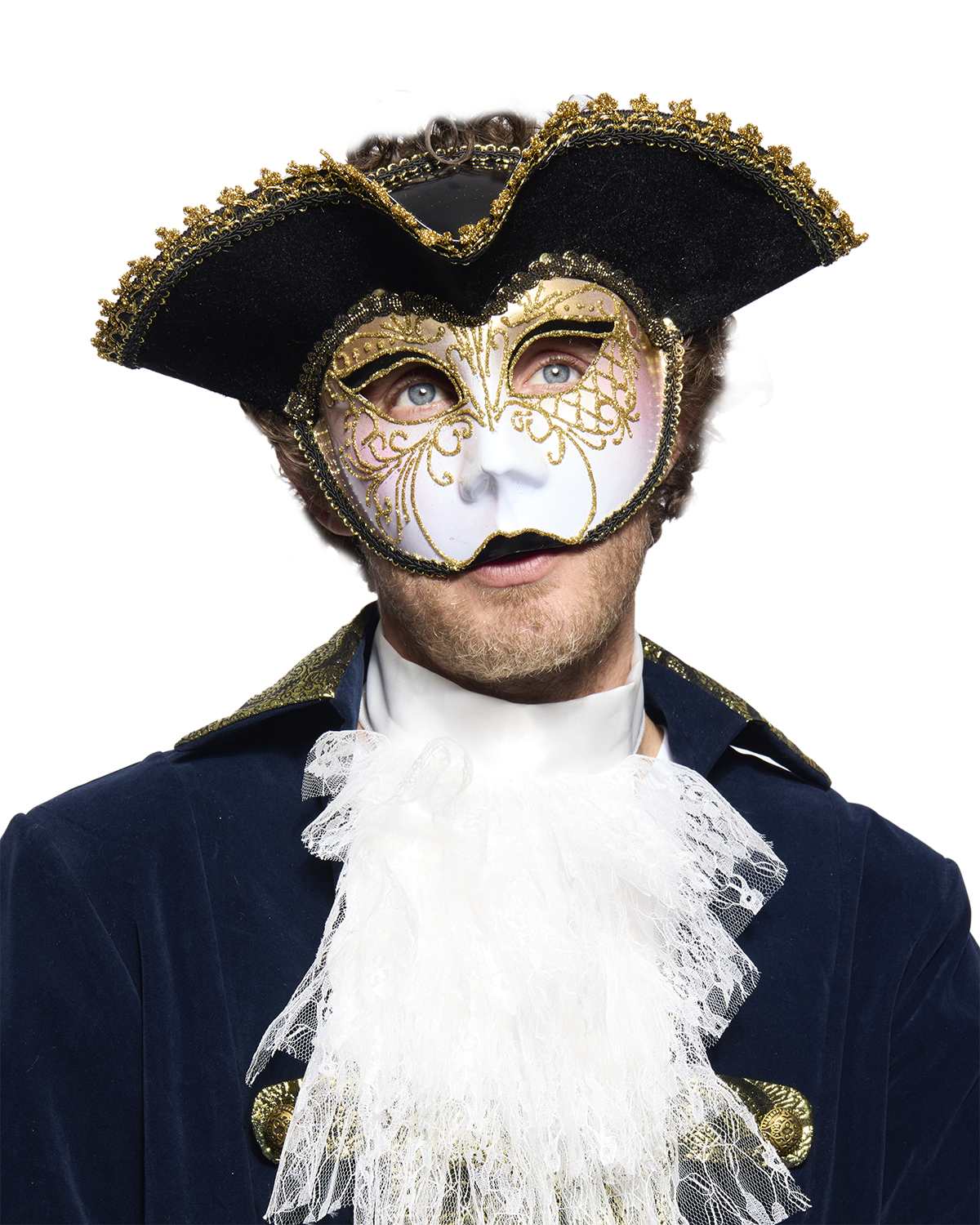 Tricorne Venetian Mask, Black