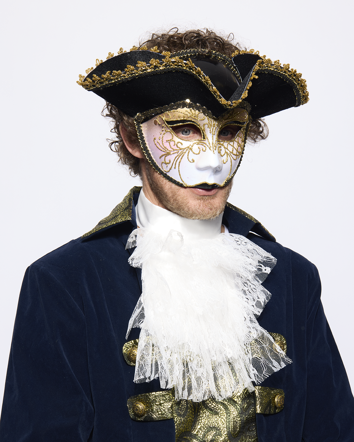 Tricorne Venetian Mask, Black