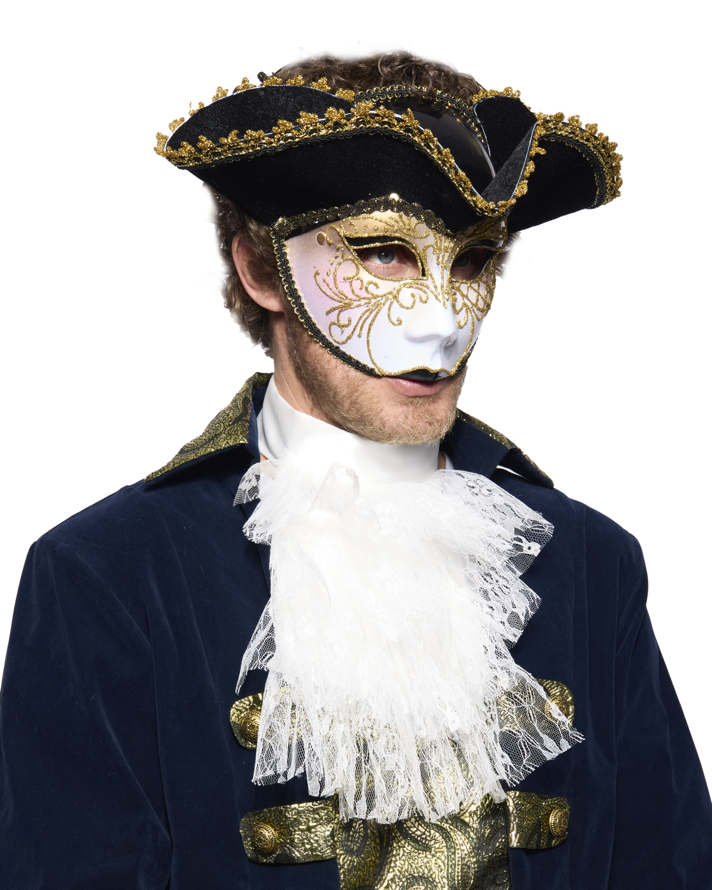 Tricorne Venetian Mask, Black