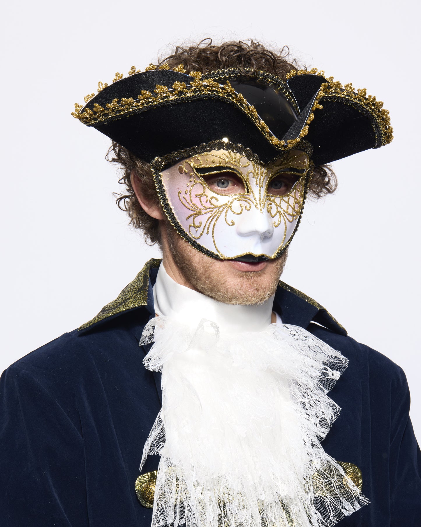 Tricorne Venetian Mask, Black