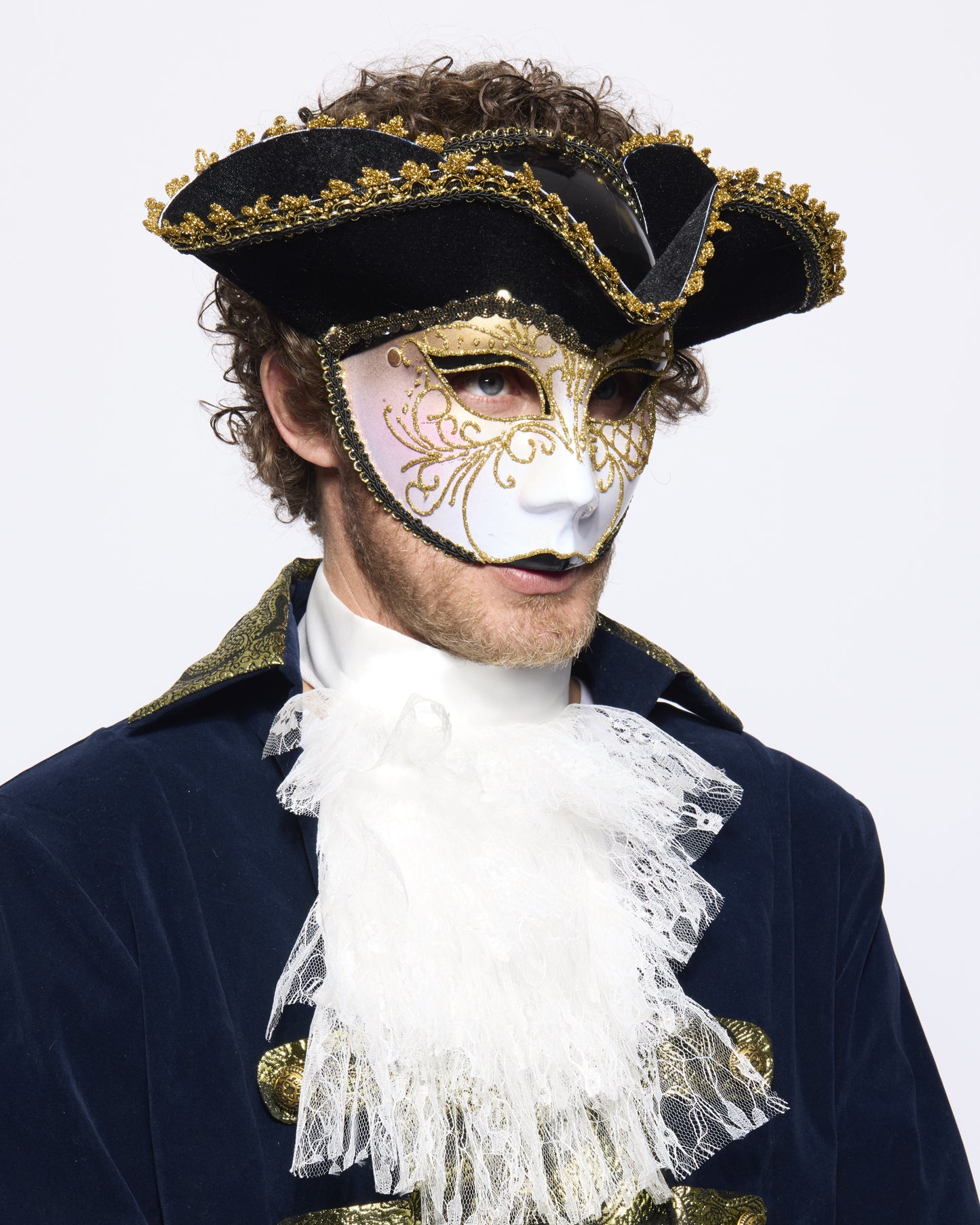 Tricorne Venetian Mask, Black