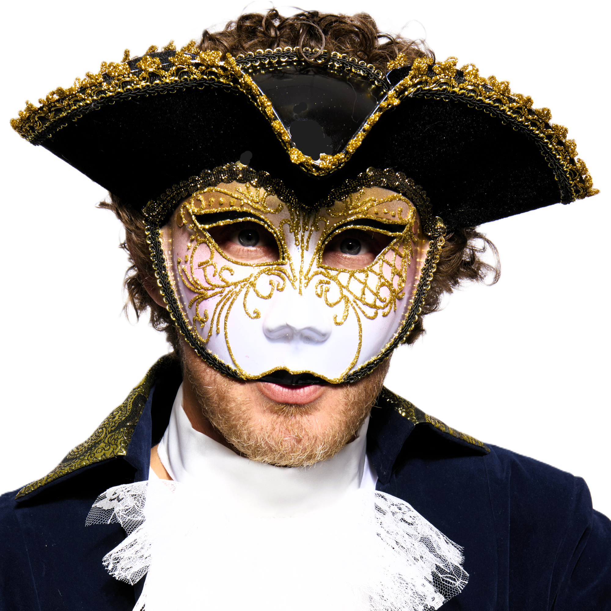 Tricorne Venetian Mask, Black