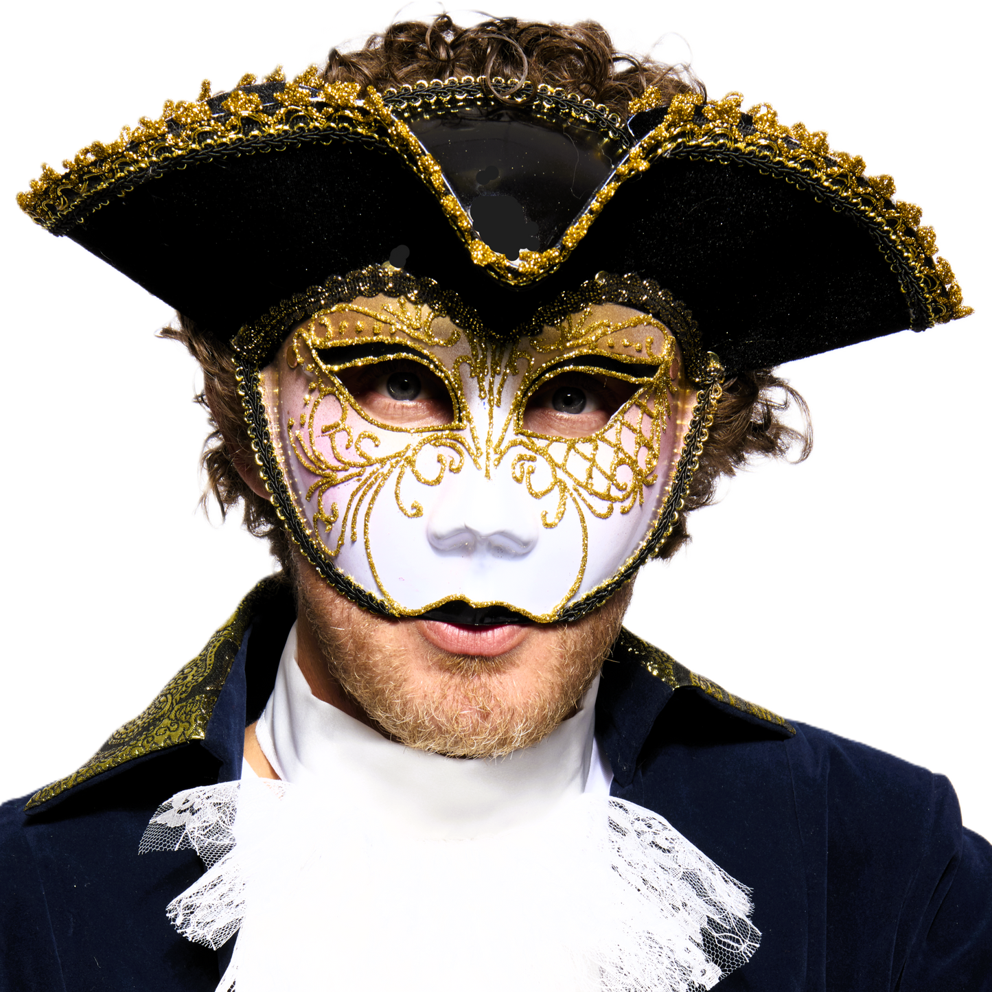 Tricorne Venetian Mask, Black