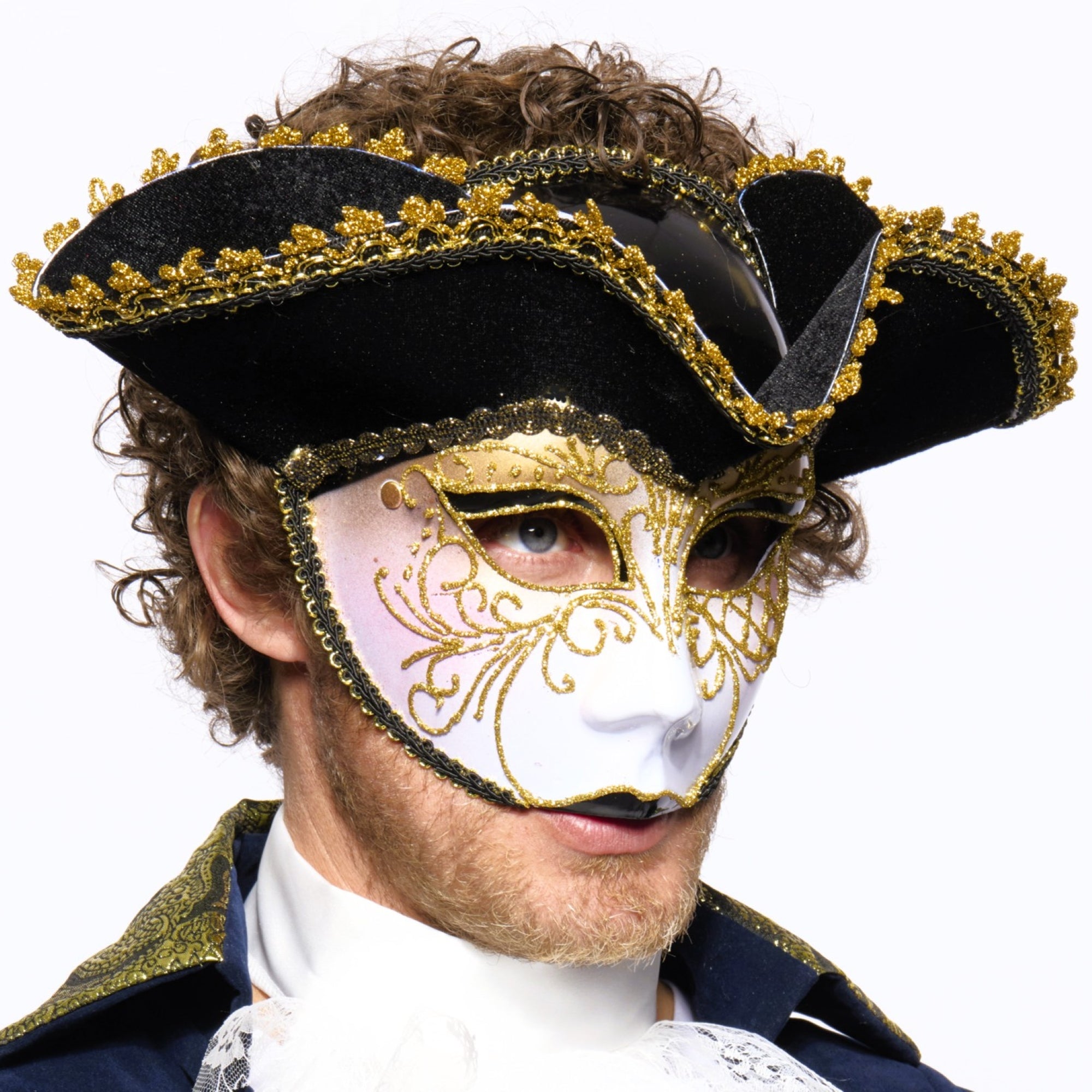 Tricorne Venetian Mask, Black