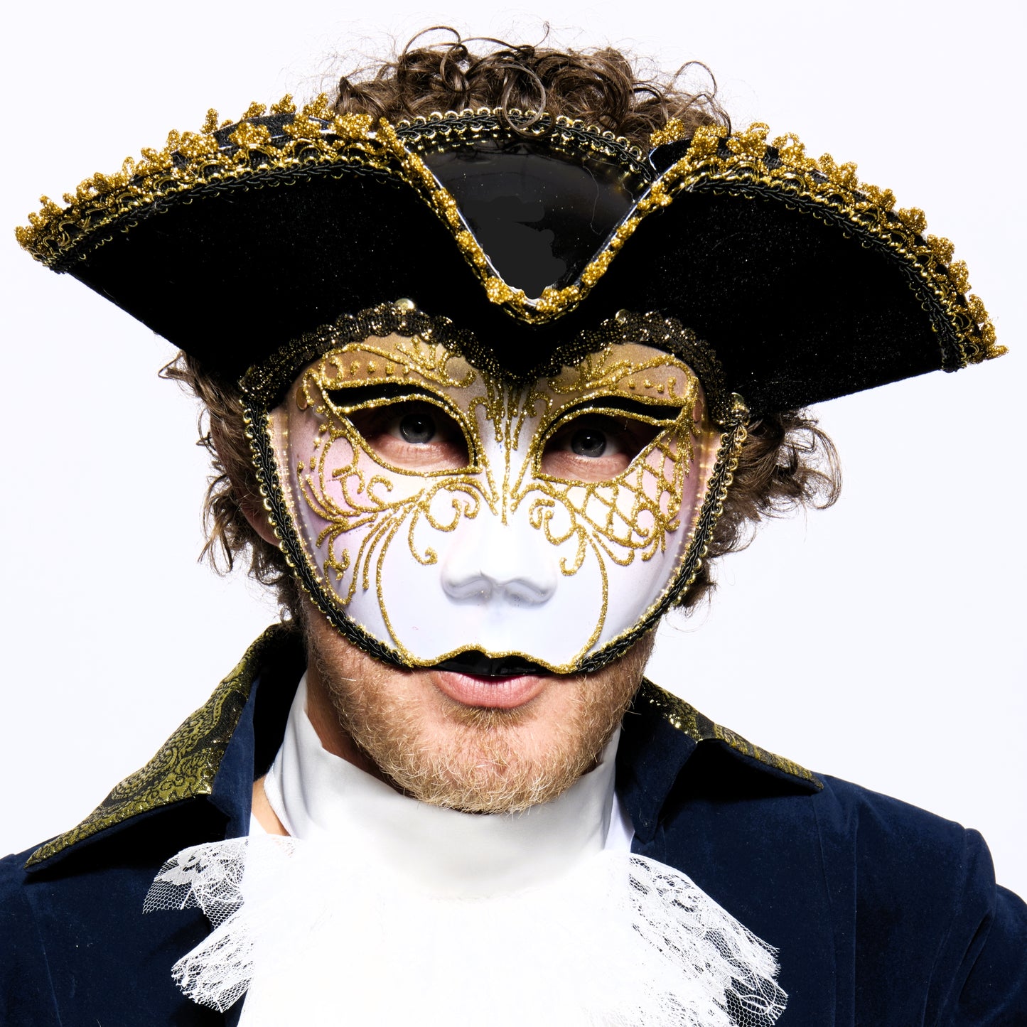 Tricorne Venetian Mask, Black