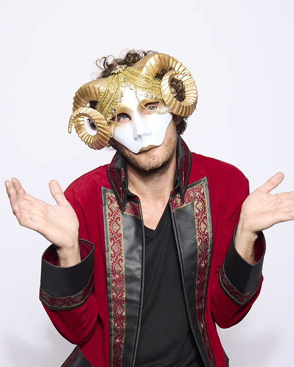 Mystical Golden Horned Venetian Mask