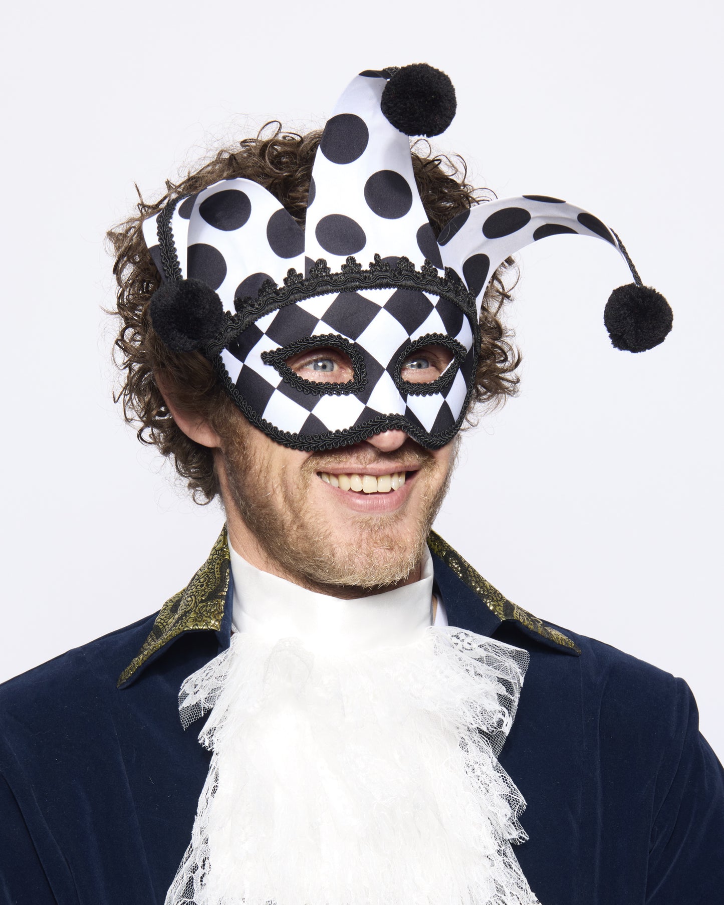 Jester Eye mask, Black and White