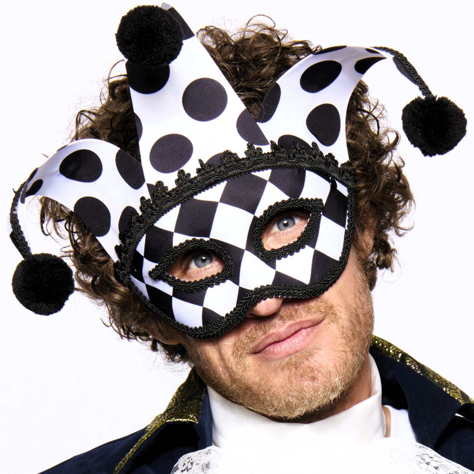 Jester Eye mask, Black and White