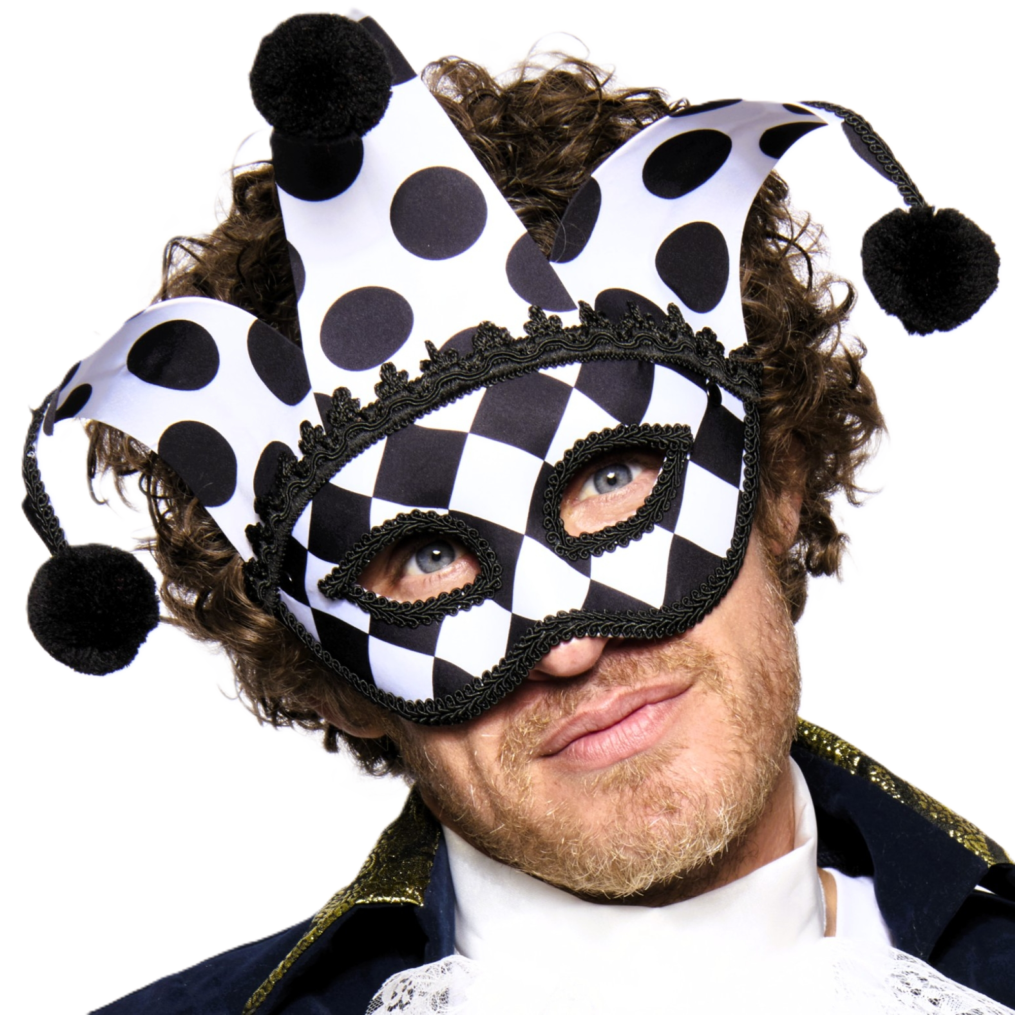 Jester Eye mask, Black and White