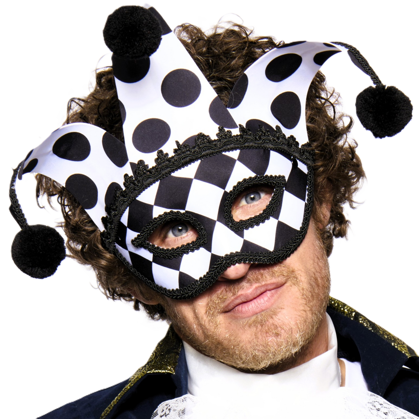 Jester Eye mask, Black and White