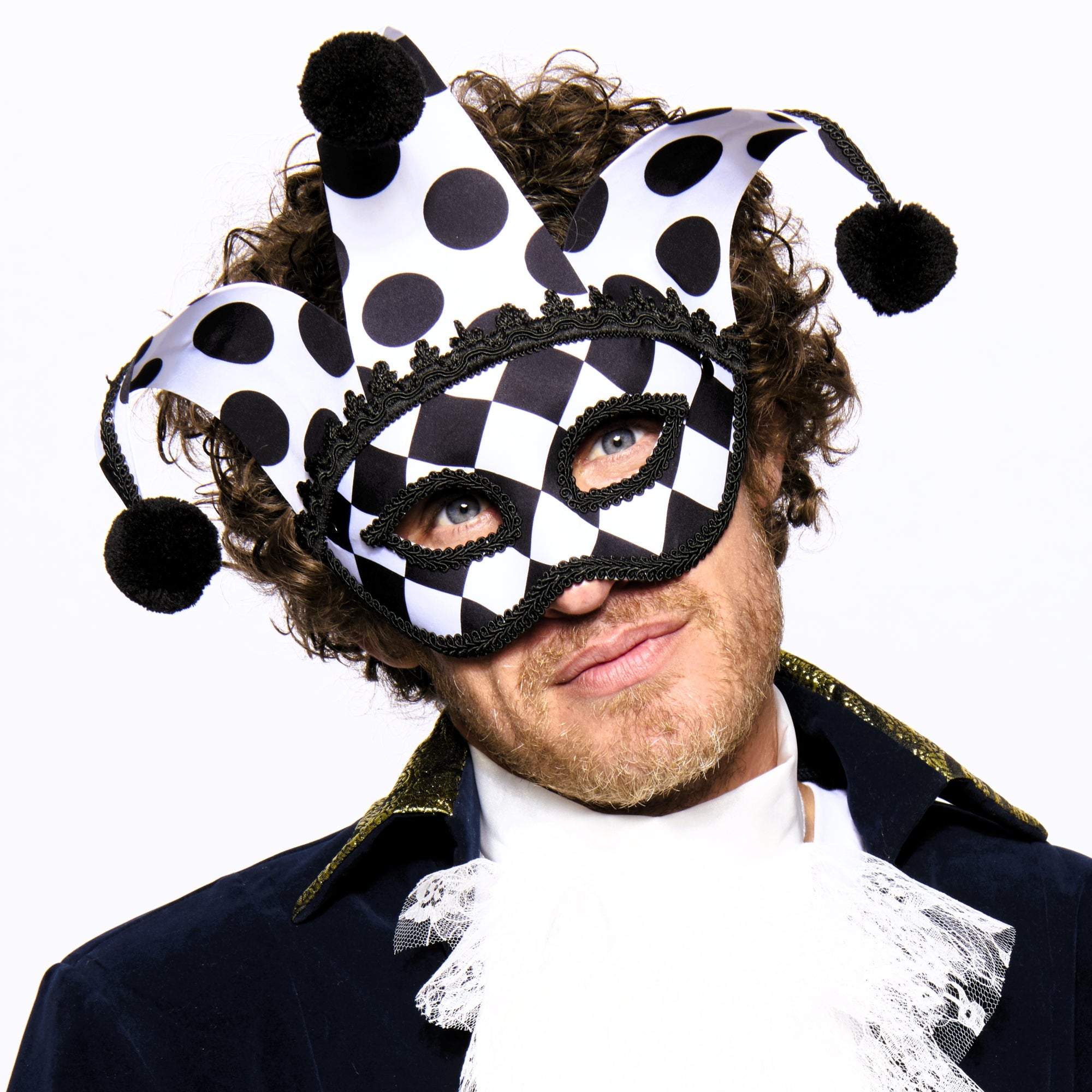 Jester Eye mask, Black and White