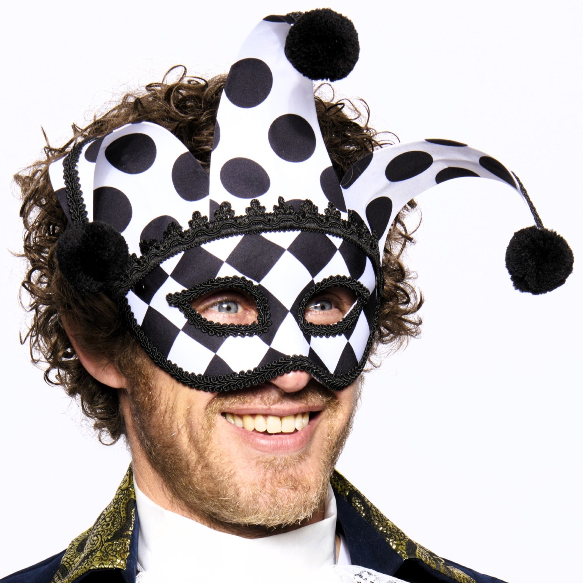 Jester Eye mask, Black and White