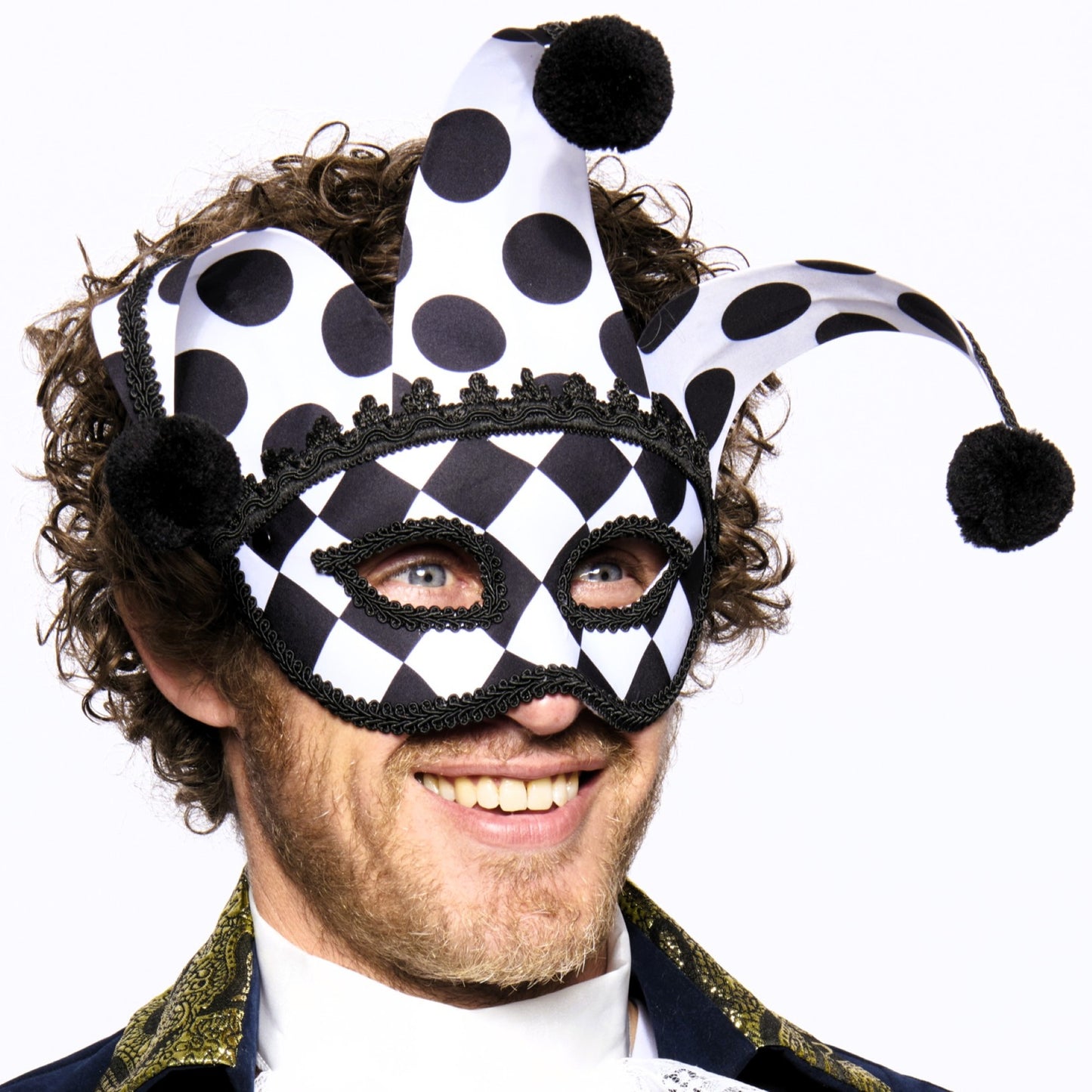 Jester Eye mask, Black and White