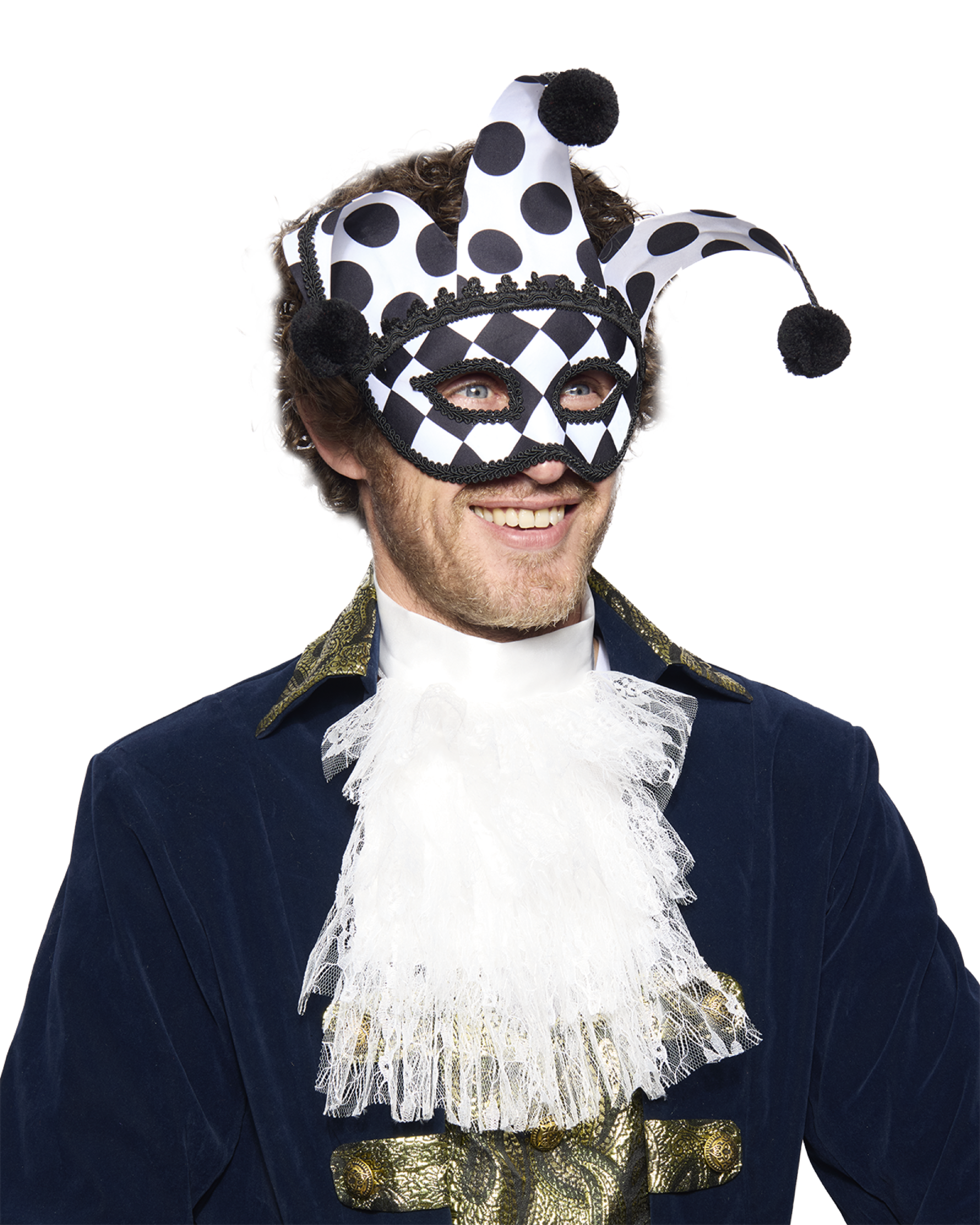 Jester Eye mask, Black and White