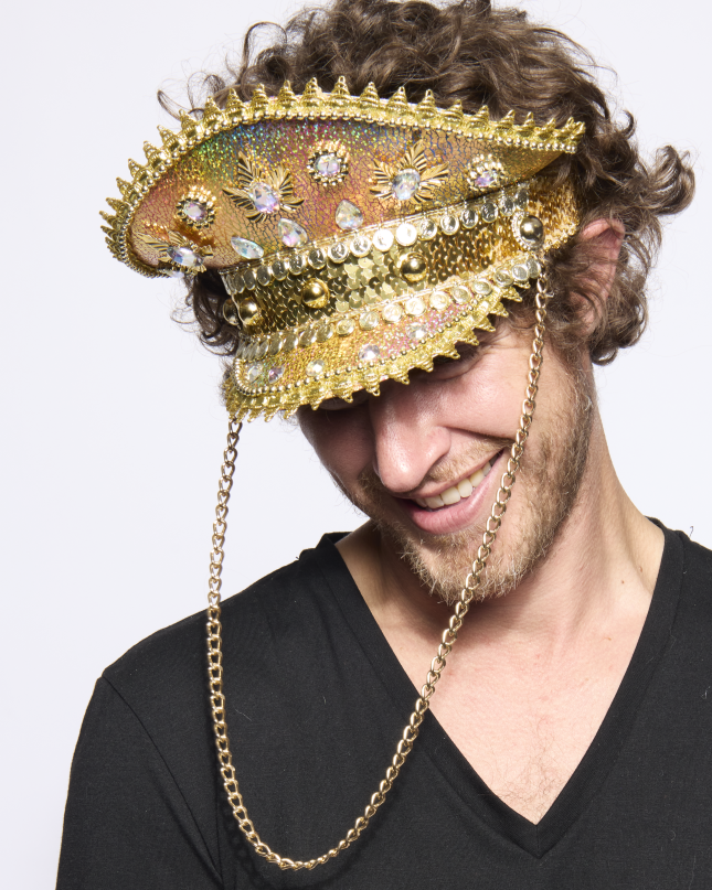 Gold, Jewelled, Captain's Half-Cap,