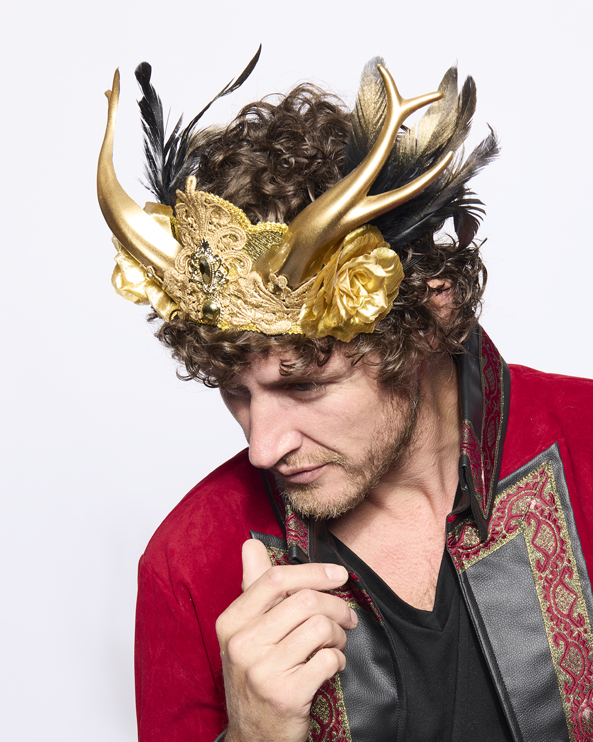 Majestic Golden Horned Crown