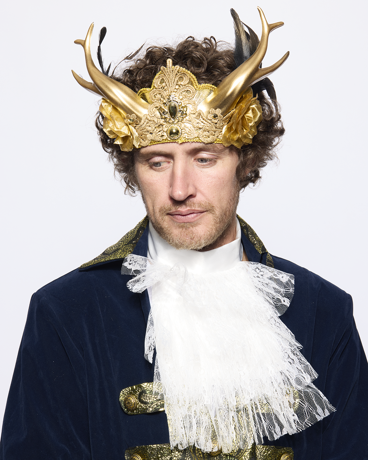 Majestic Golden Horned Crown