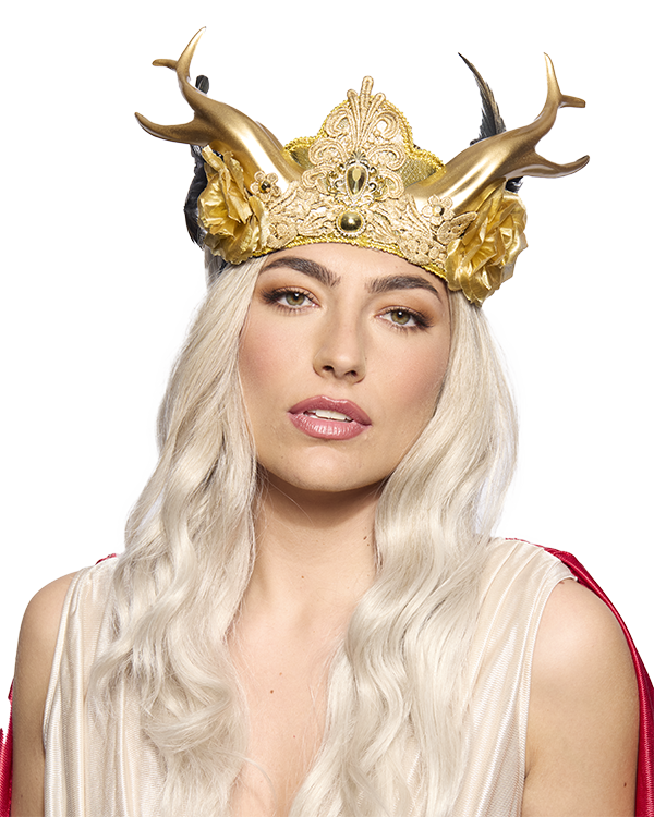 Majestic Golden Horned Crown