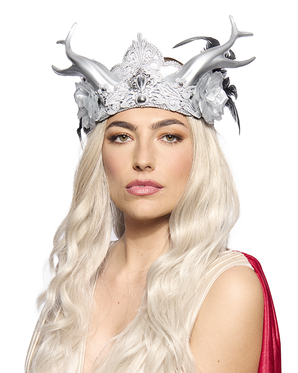 Majestic Silver Horned Crown