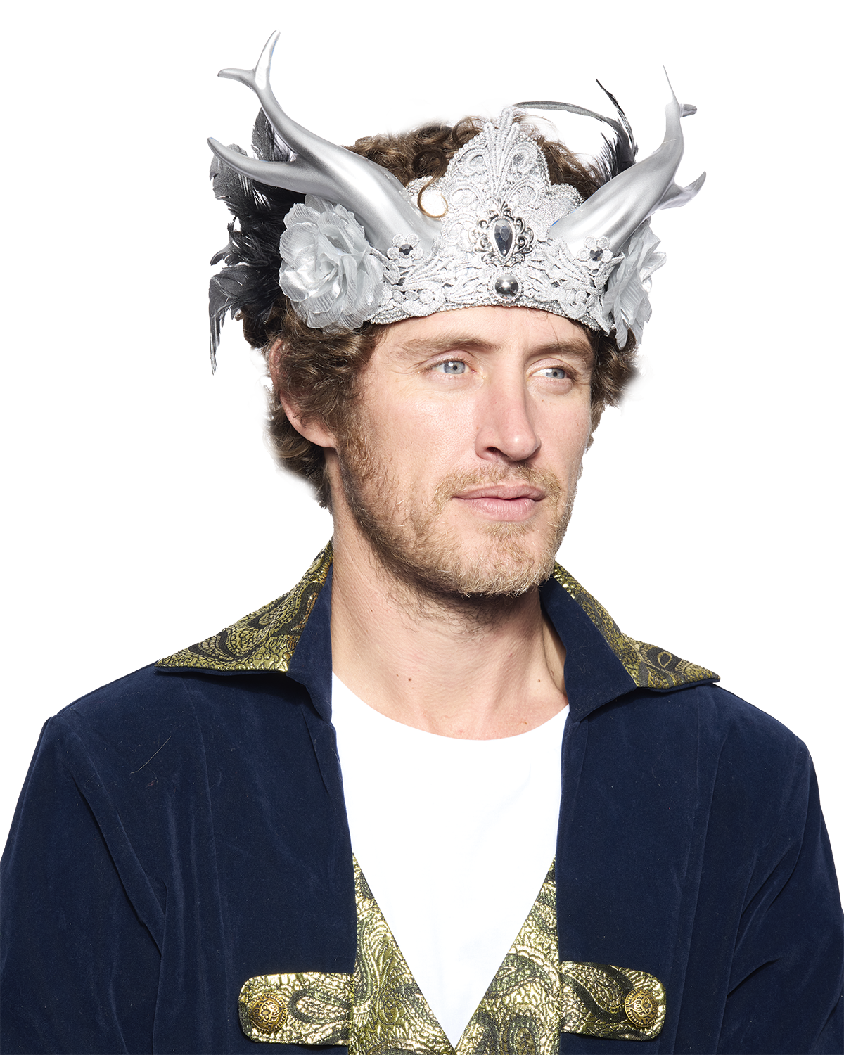 Majestic Silver Horned Crown