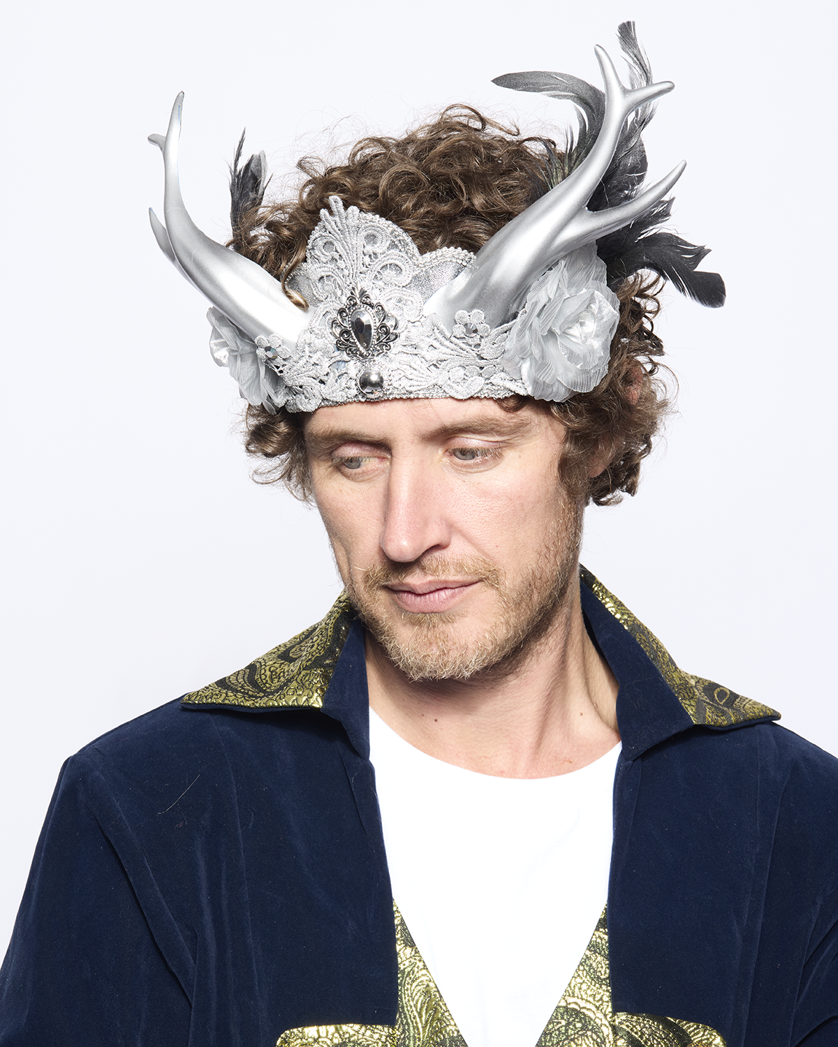Majestic Silver Horned Crown