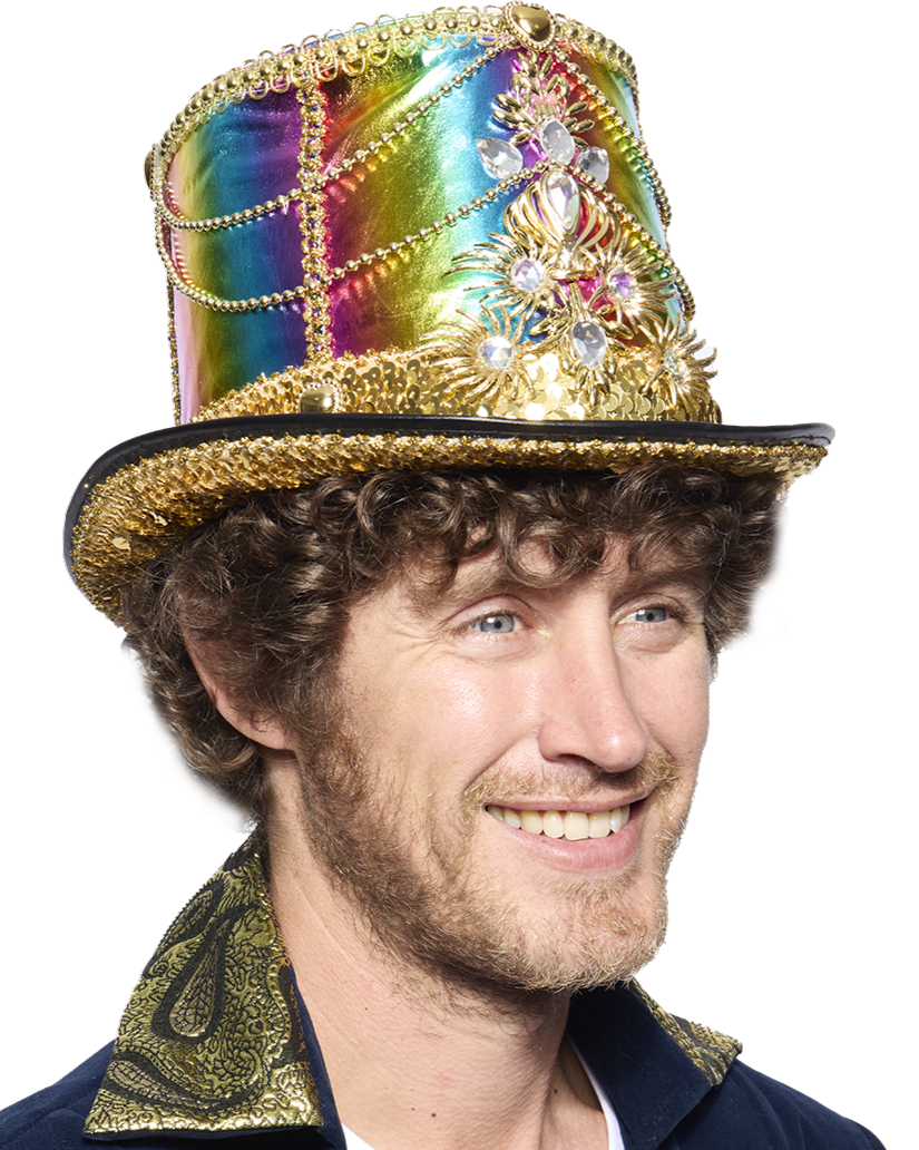 Deluxe Rainbow Jewelled Top Hat