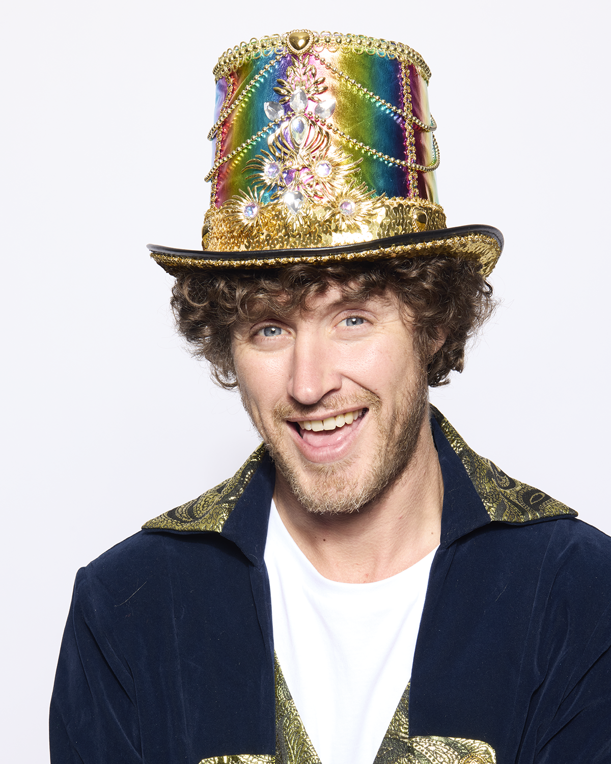 Deluxe Rainbow Jewelled Top Hat