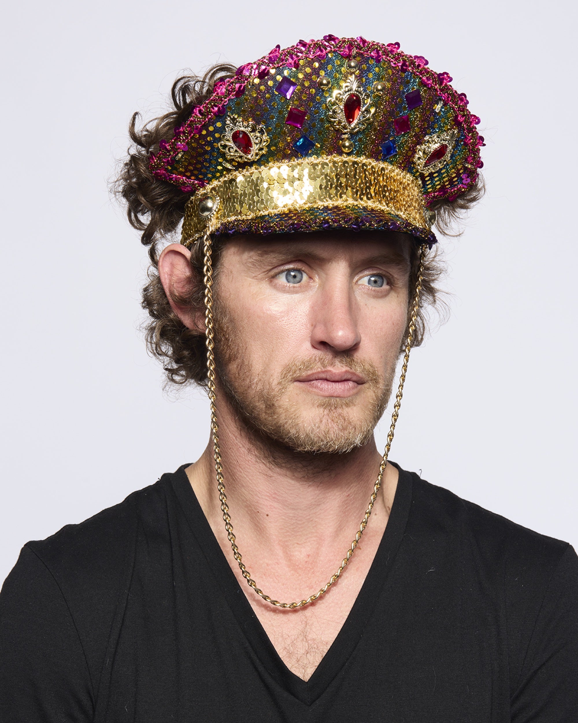 Captain's Half-Cap, Rainbow Sequin, Light Up