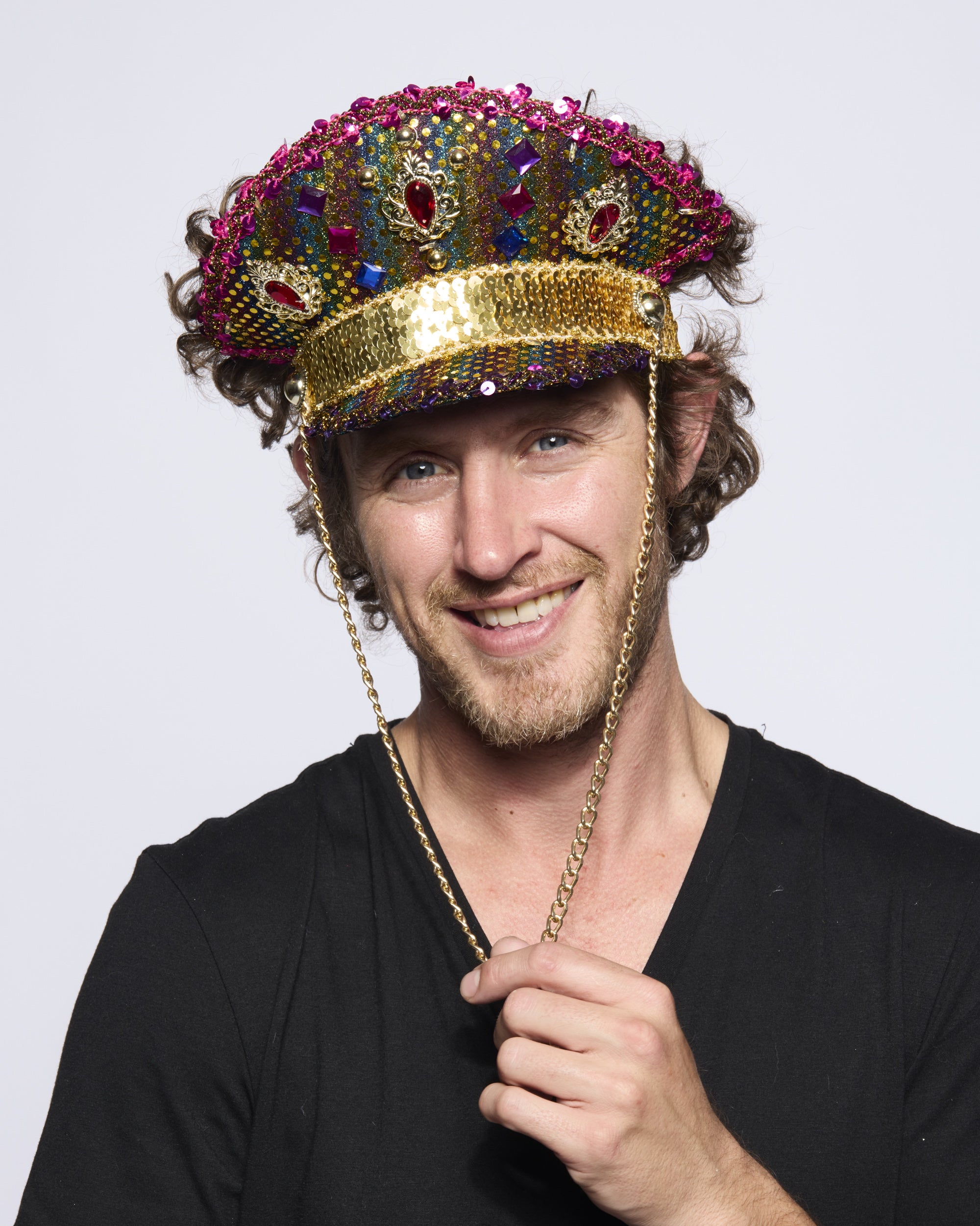 Captain's Half-Cap, Rainbow Sequin, Light Up