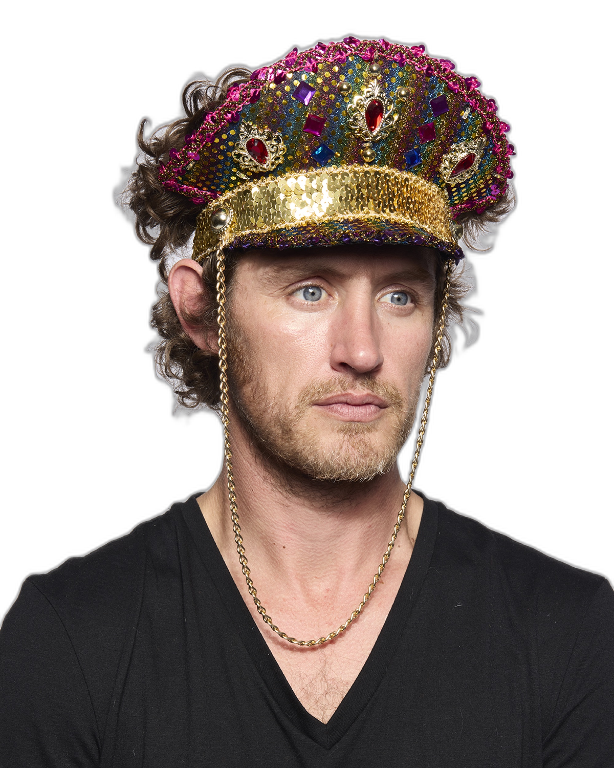 Captain's Half-Cap, Rainbow Sequin, Light Up
