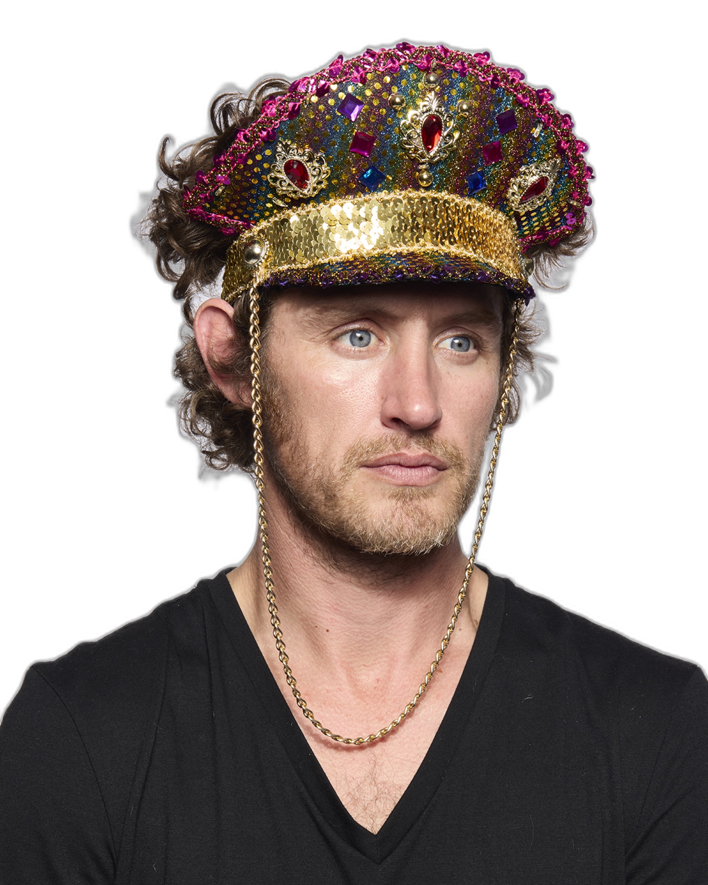 Captain's Half-Cap, Rainbow Sequin, Light Up
