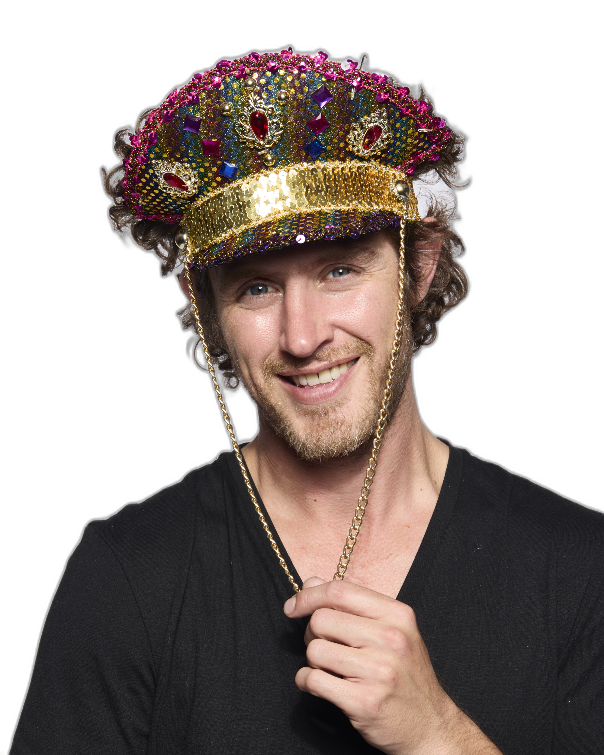 Captain's Half-Cap, Rainbow Sequin, Light Up