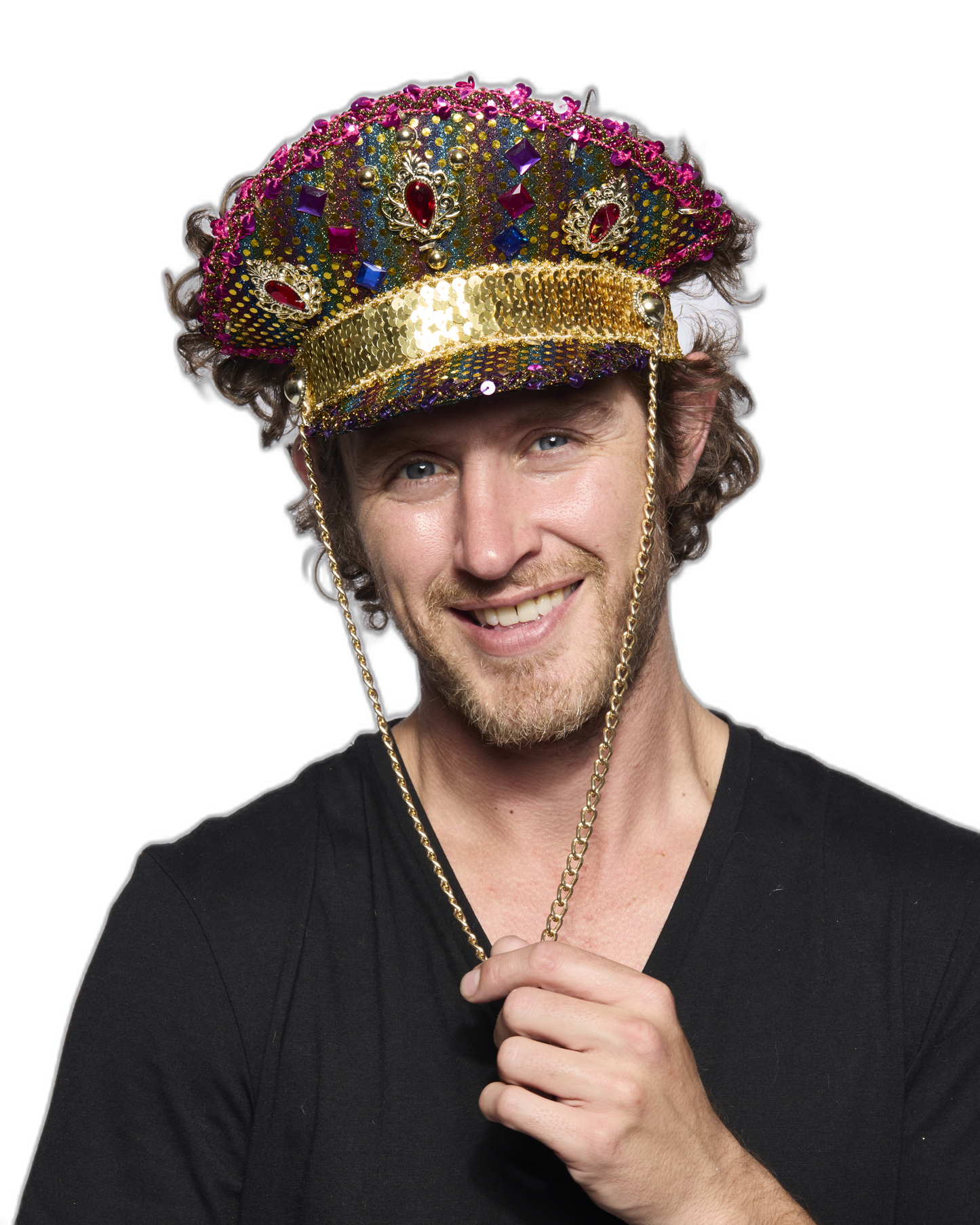 Captain's Half-Cap, Rainbow Sequin, Light Up
