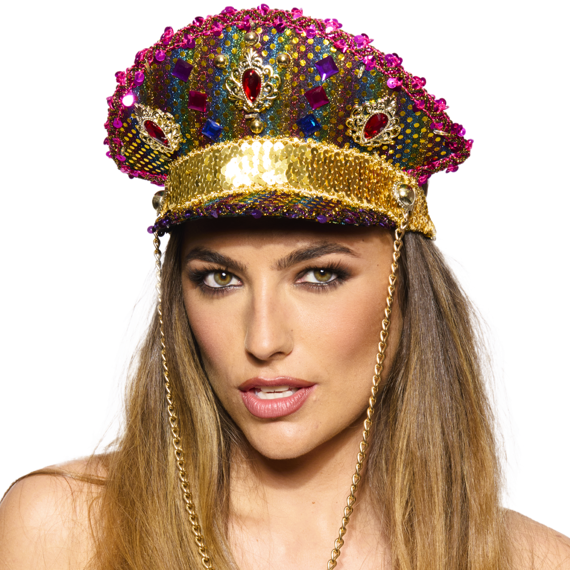 Captain's Half-Cap, Rainbow Sequin, Light Up
