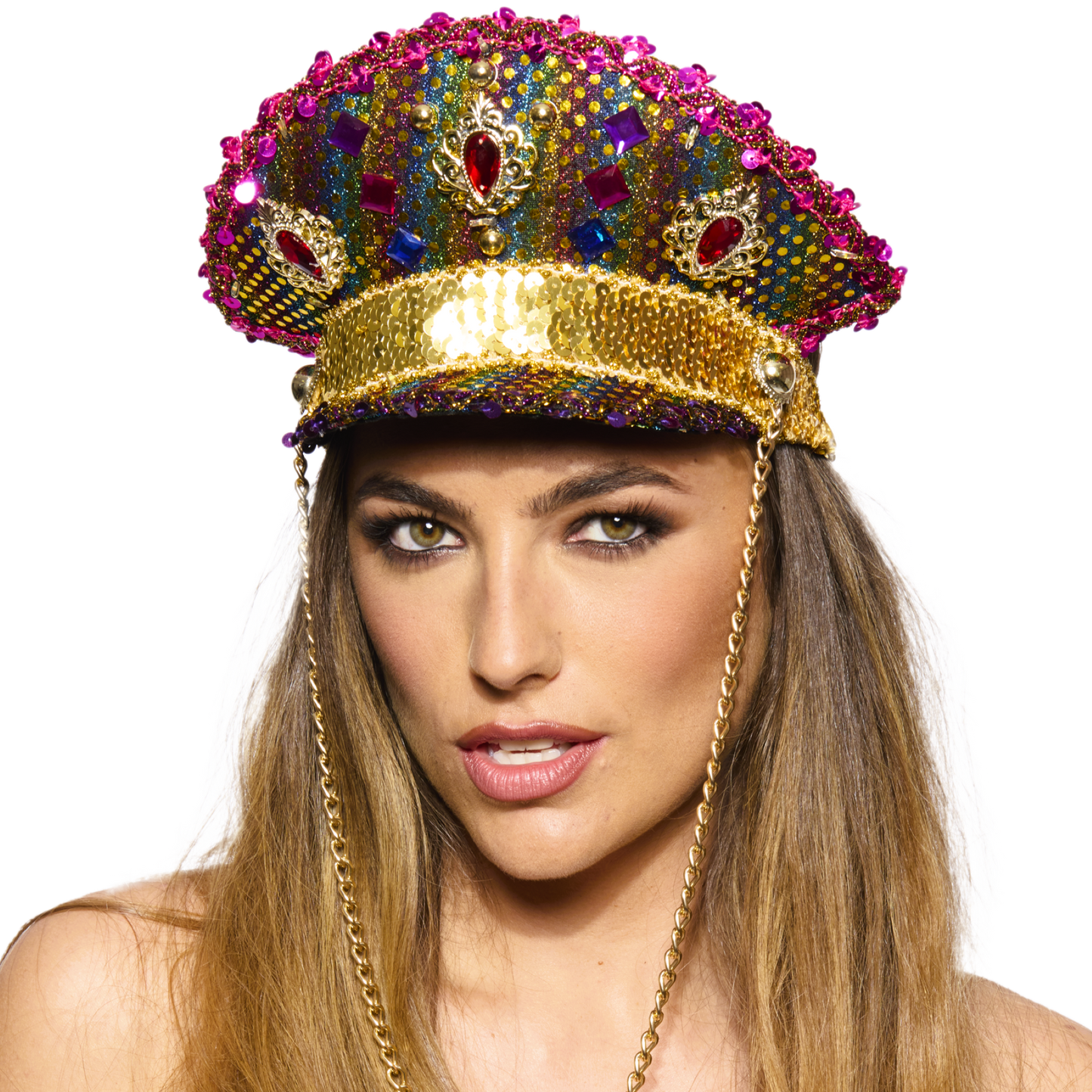 Captain's Half-Cap, Rainbow Sequin, Light Up
