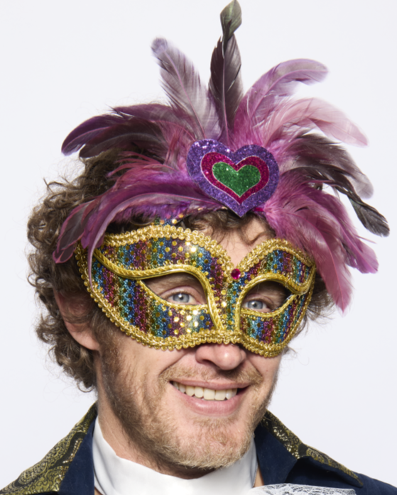 Rainbow Hearts carnival mask