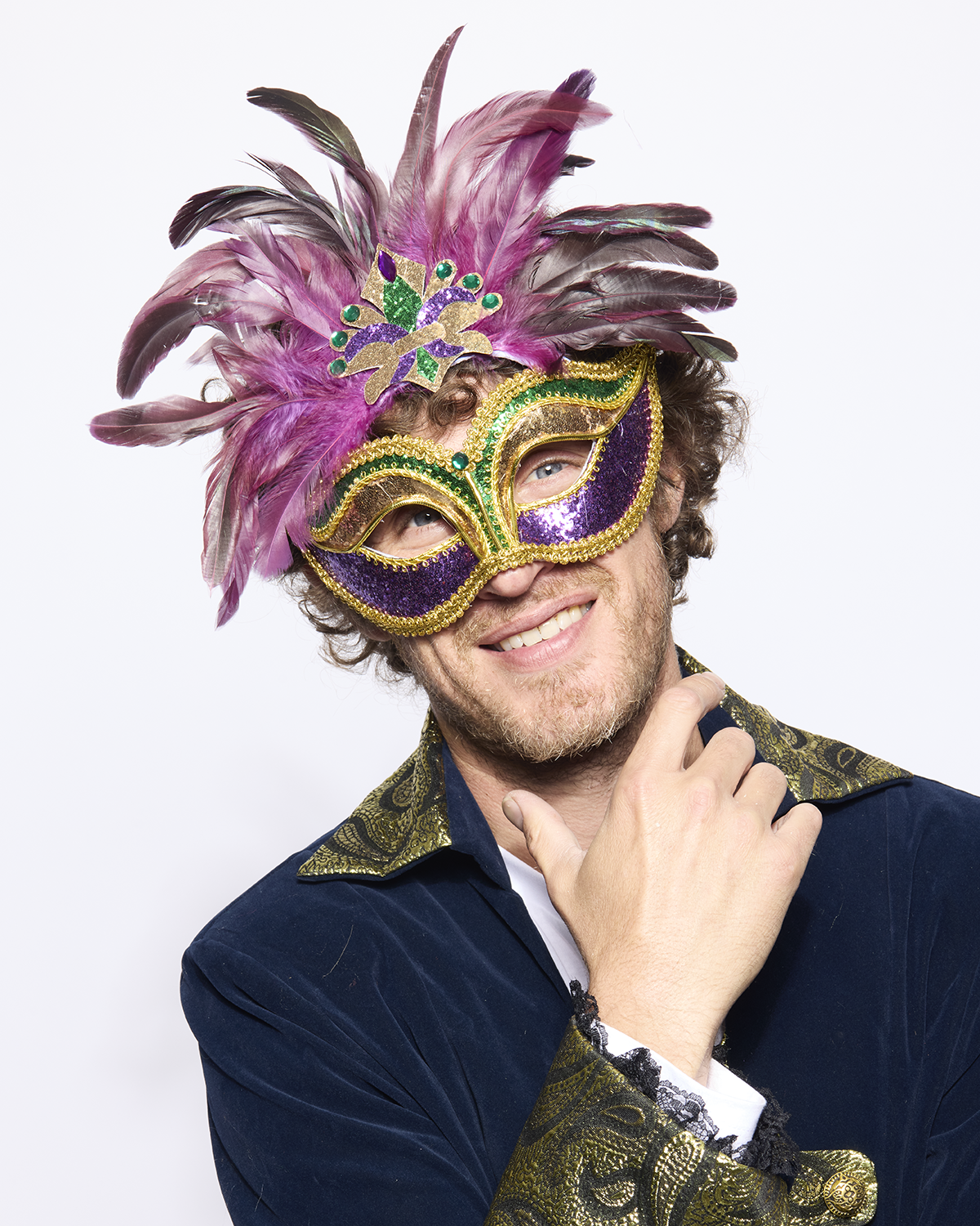 Mardi Gras Feathered Eyemask