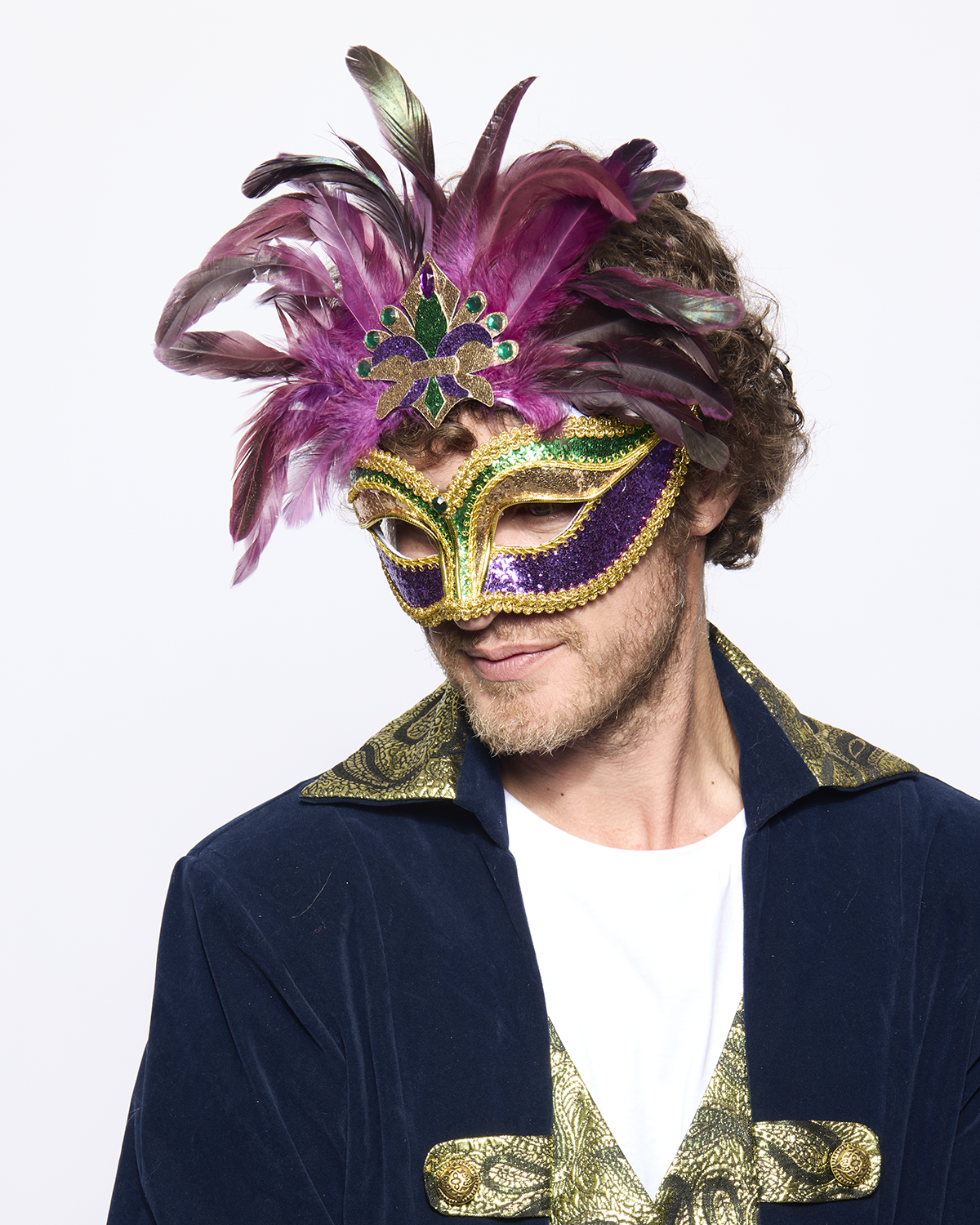 Mardi Gras Feathered Eyemask