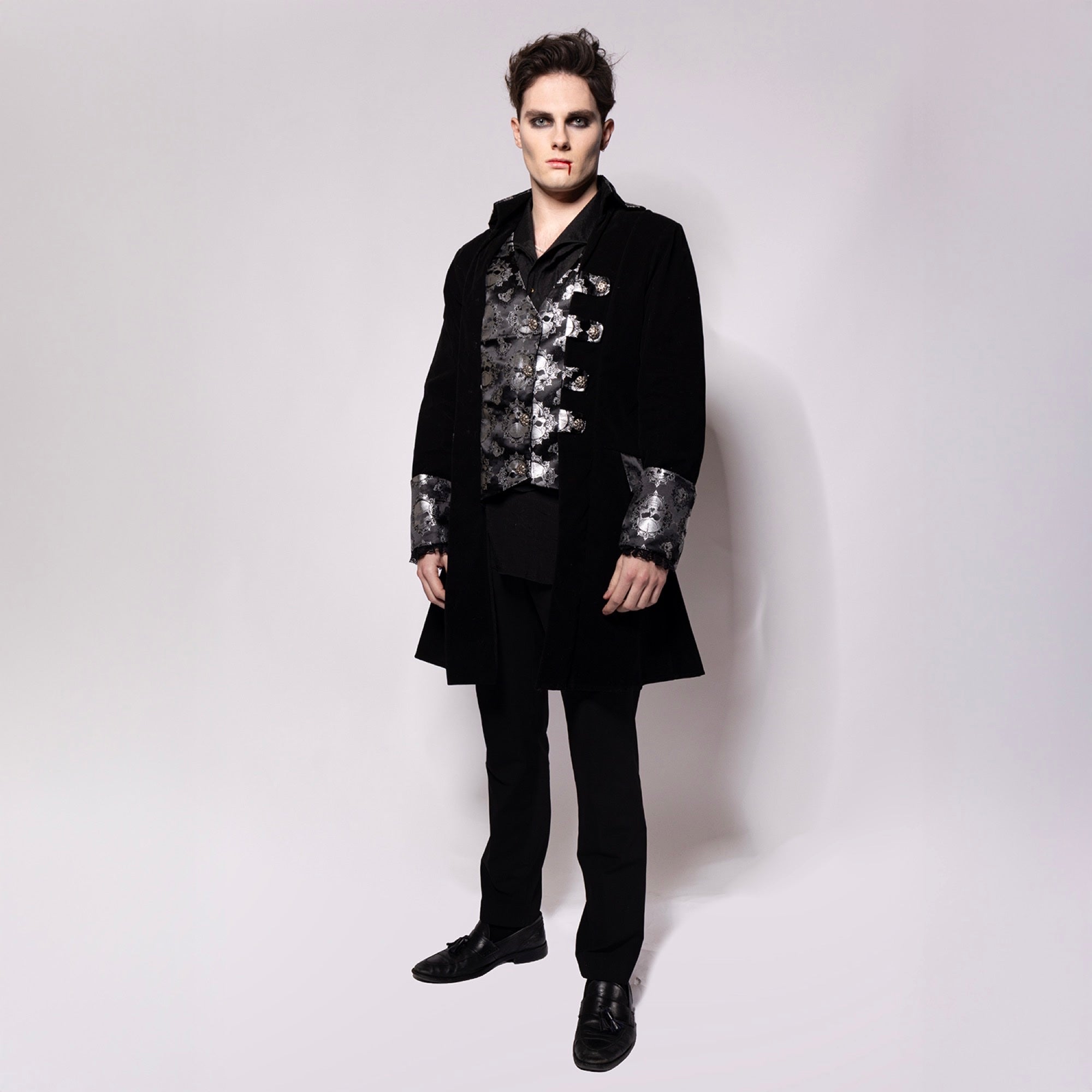 Captain Coat, Mens, Black Bones