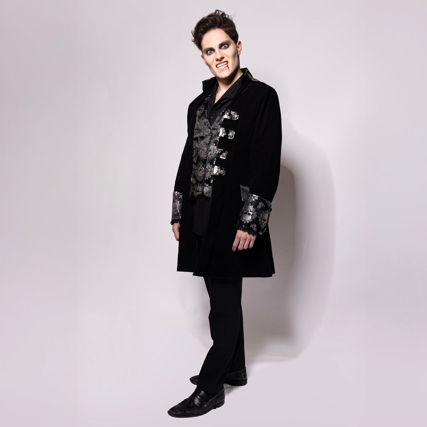 Captain Coat, Mens, Black Bones