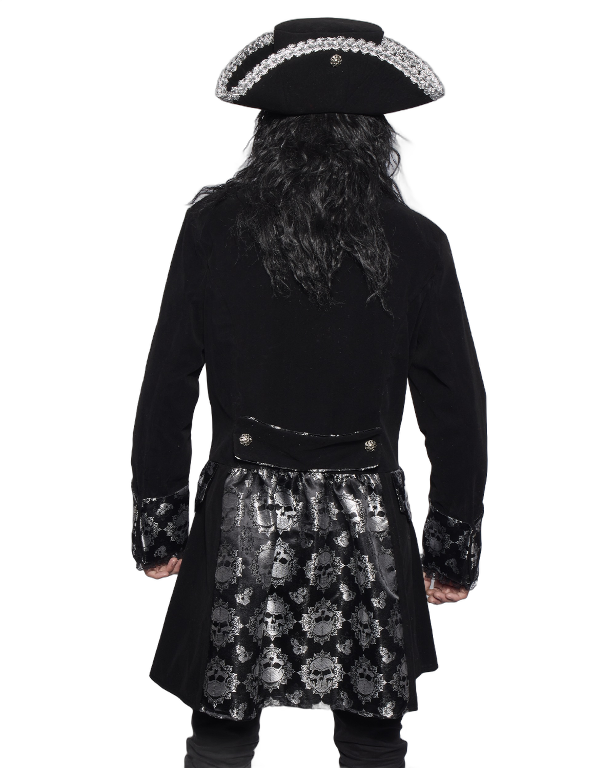 Captain Coat, Mens, Black Bones