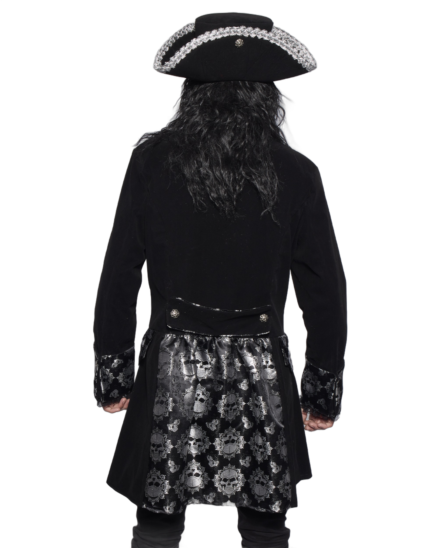 Captain Coat, Mens, Black Bones