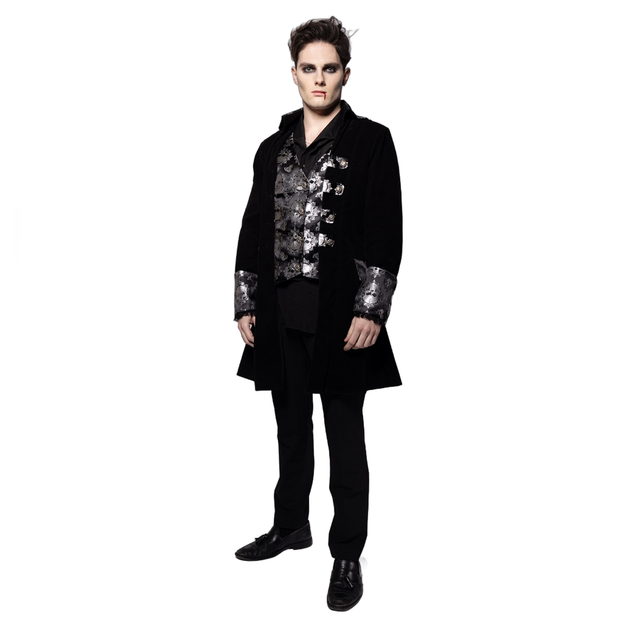 Captain Coat, Mens, Black Bones