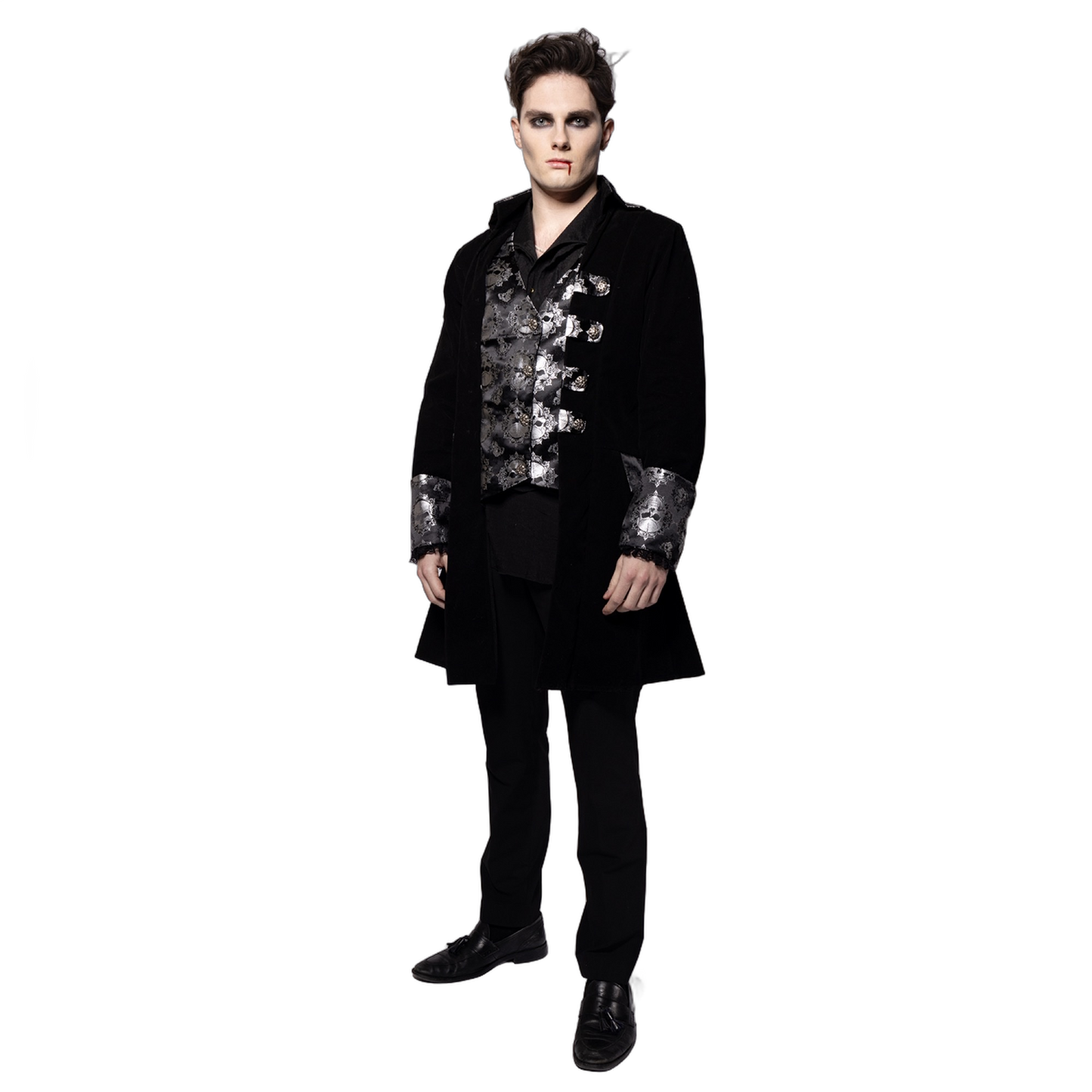 Captain Coat, Mens, Black Bones
