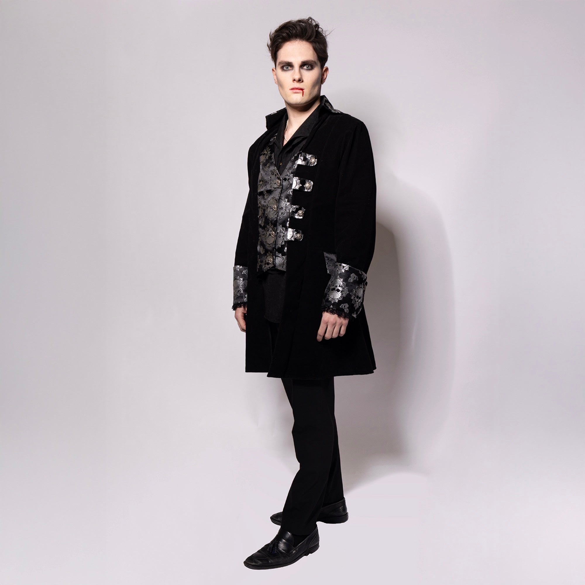 Captain Coat, Mens, Black Bones