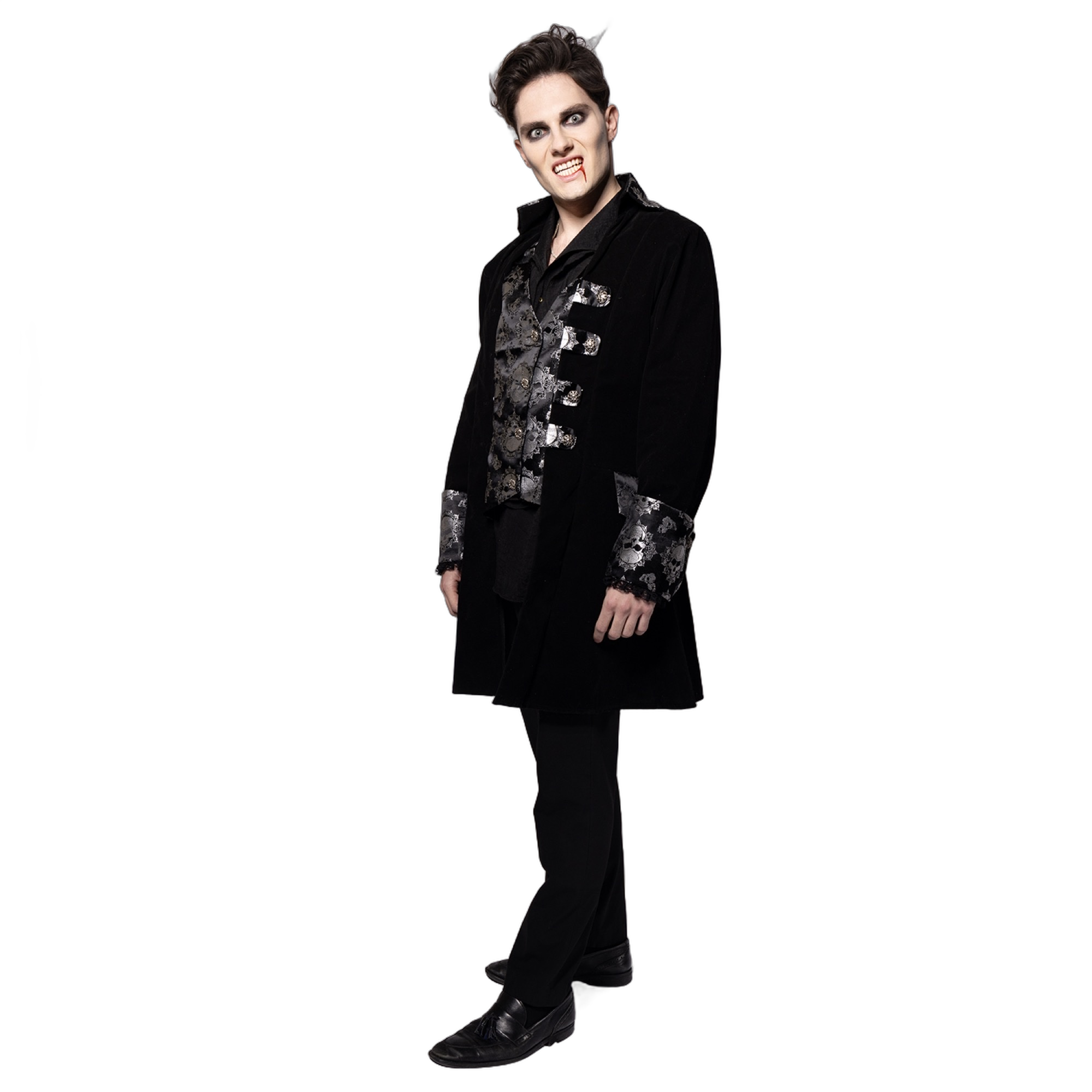 Captain Coat, Mens, Black Bones